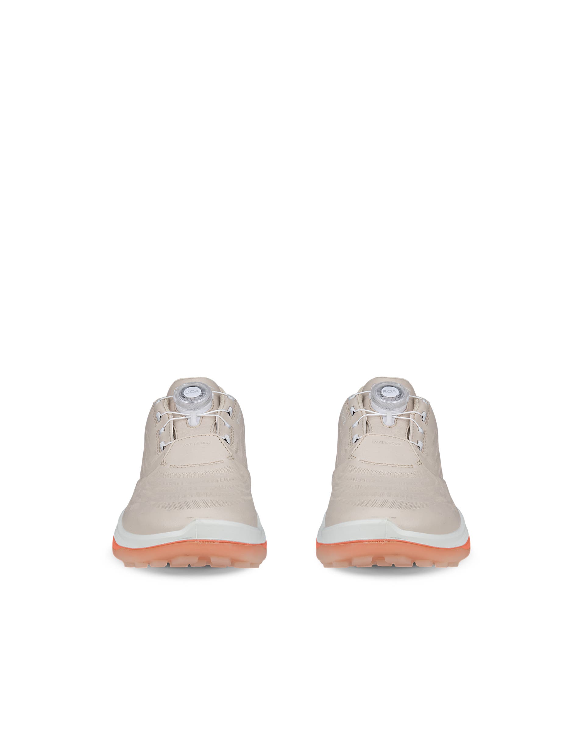 ECCO GOLF LT1 BOA WOMEN ウィメンズ レザーウォータープルーフゴルフシューズ - ベージュ - Front pair