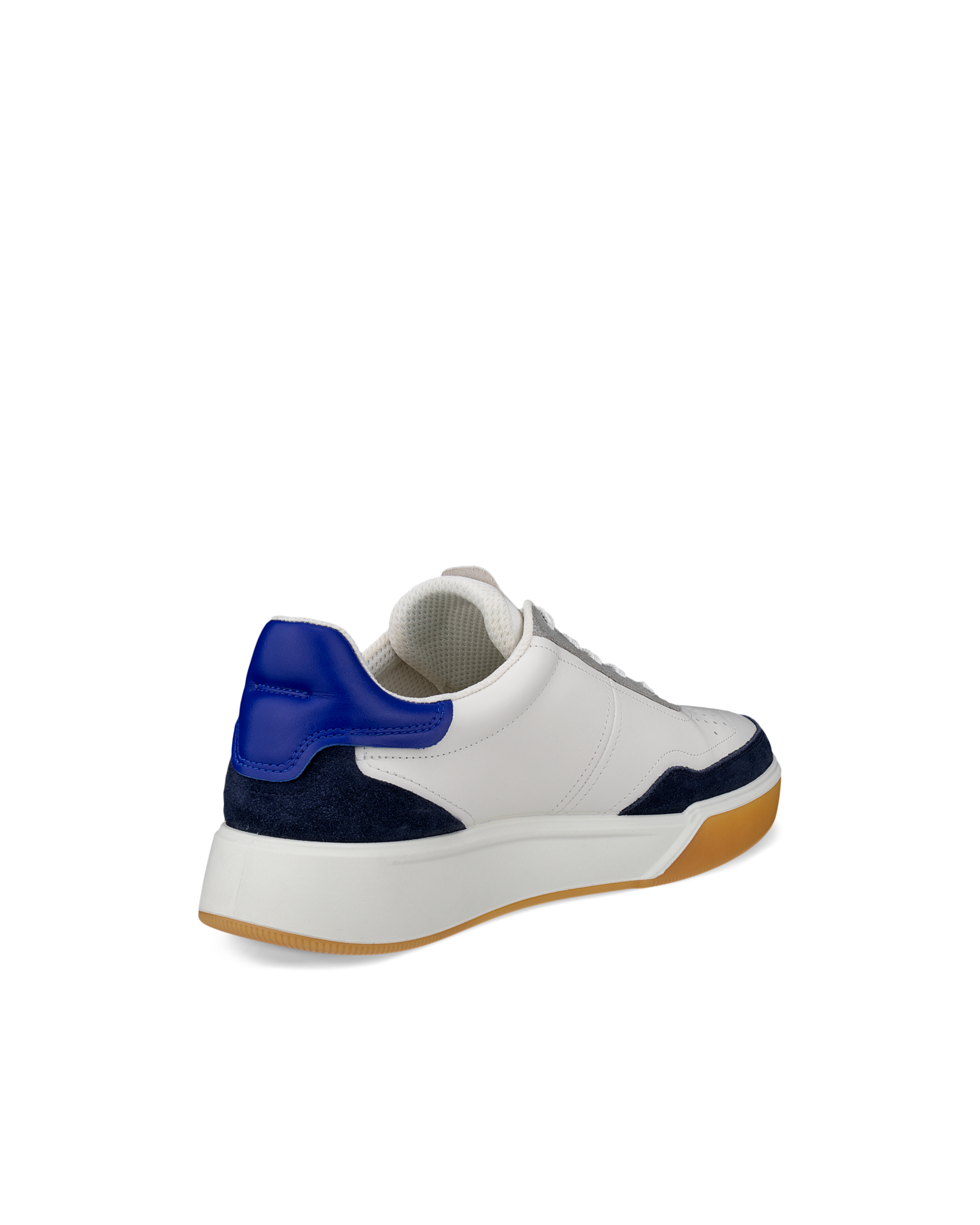 Men's ECCO® Street Court Leather Trainer - White - Back