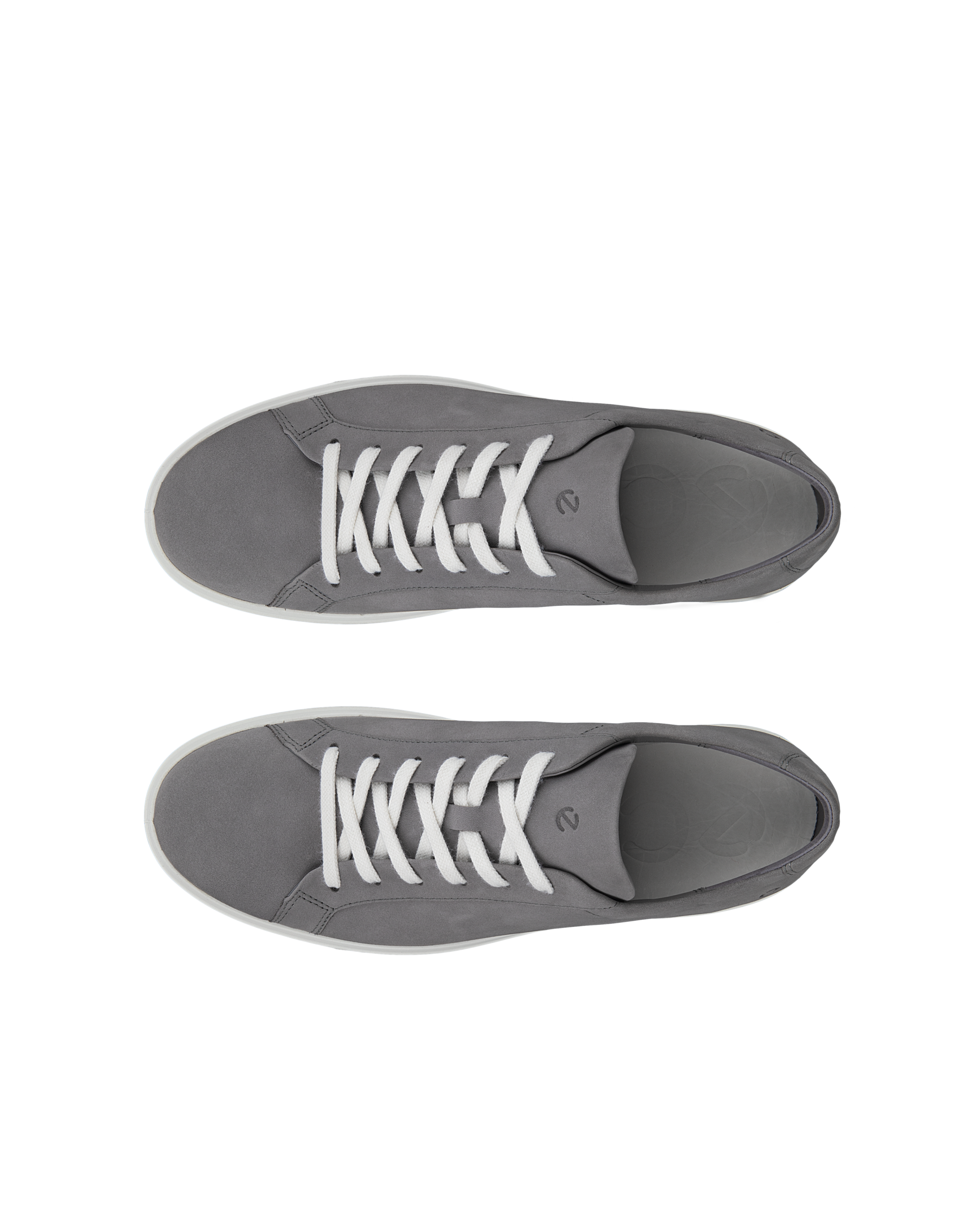 ECCO soft 60 MEN メンズ レザースニーカー - グレー - Top left pair