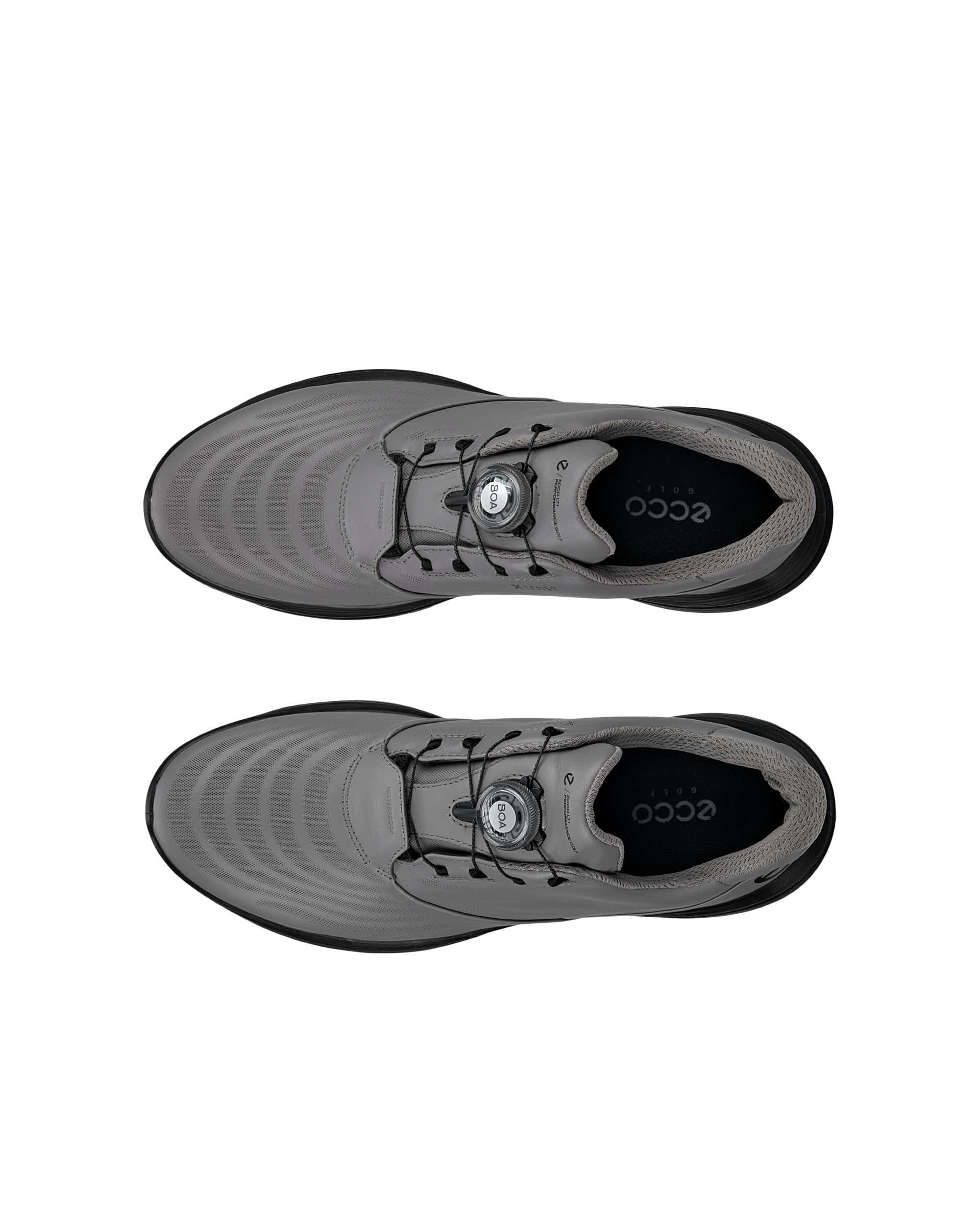 Men's ECCO® Golf LT1 Leather Waterproof Shoe - Grey - Top left pair