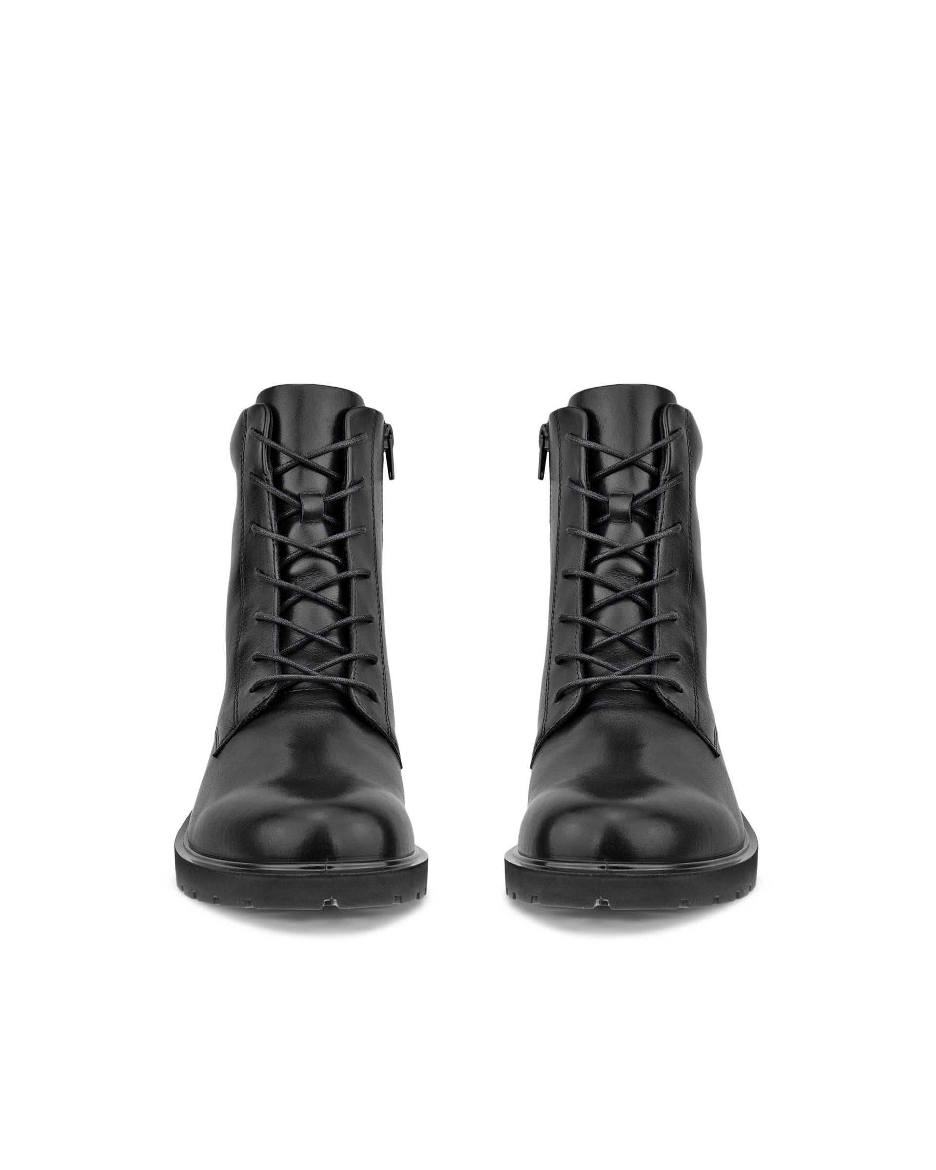 Women's ECCO® Metropole Vienna Leather Mid-Cut Lace-Up Boot - Black - Front pair