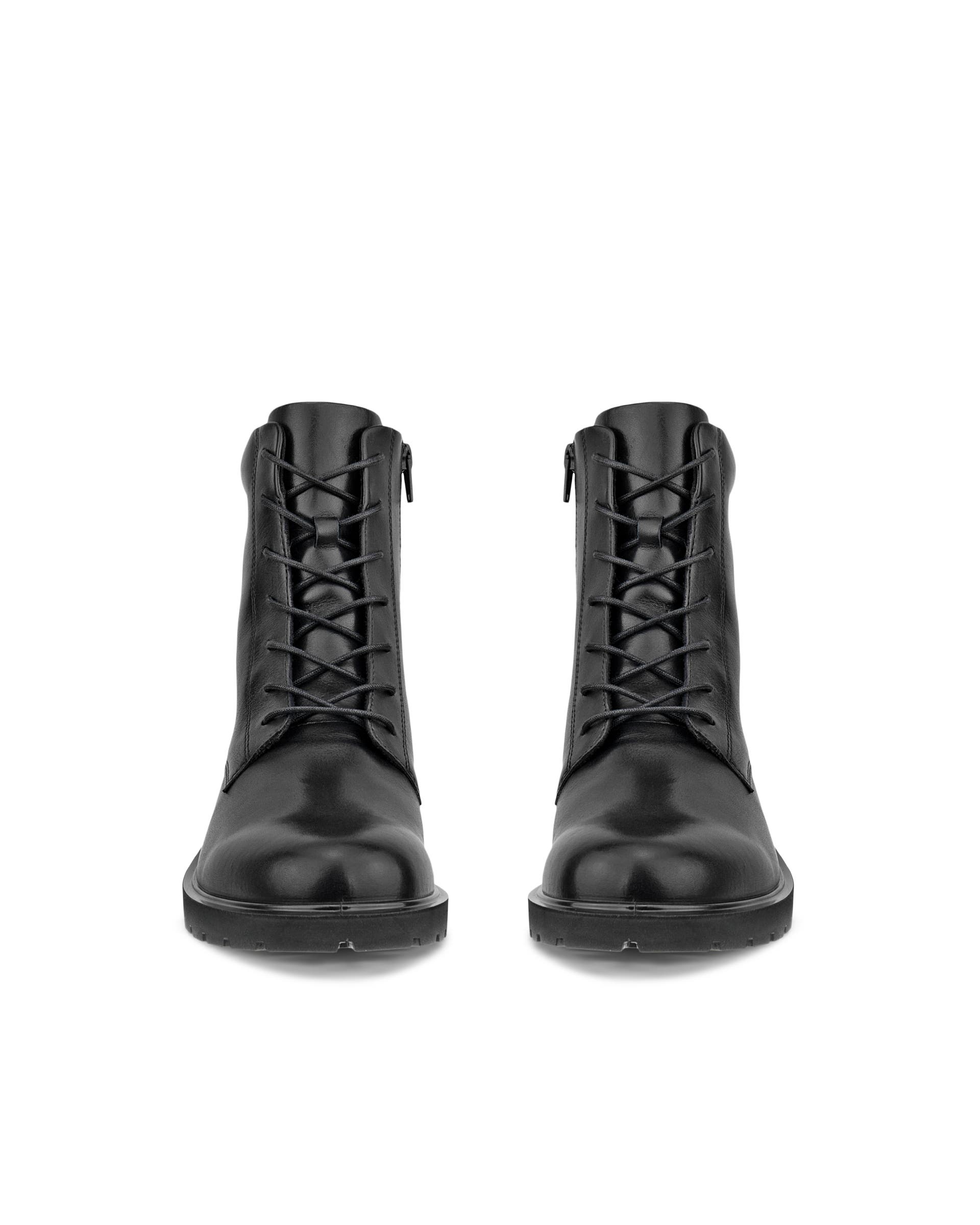 Women's ECCO® Metropole Vienna Leather Mid-Cut Lace-Up Boot - Black - Front pair