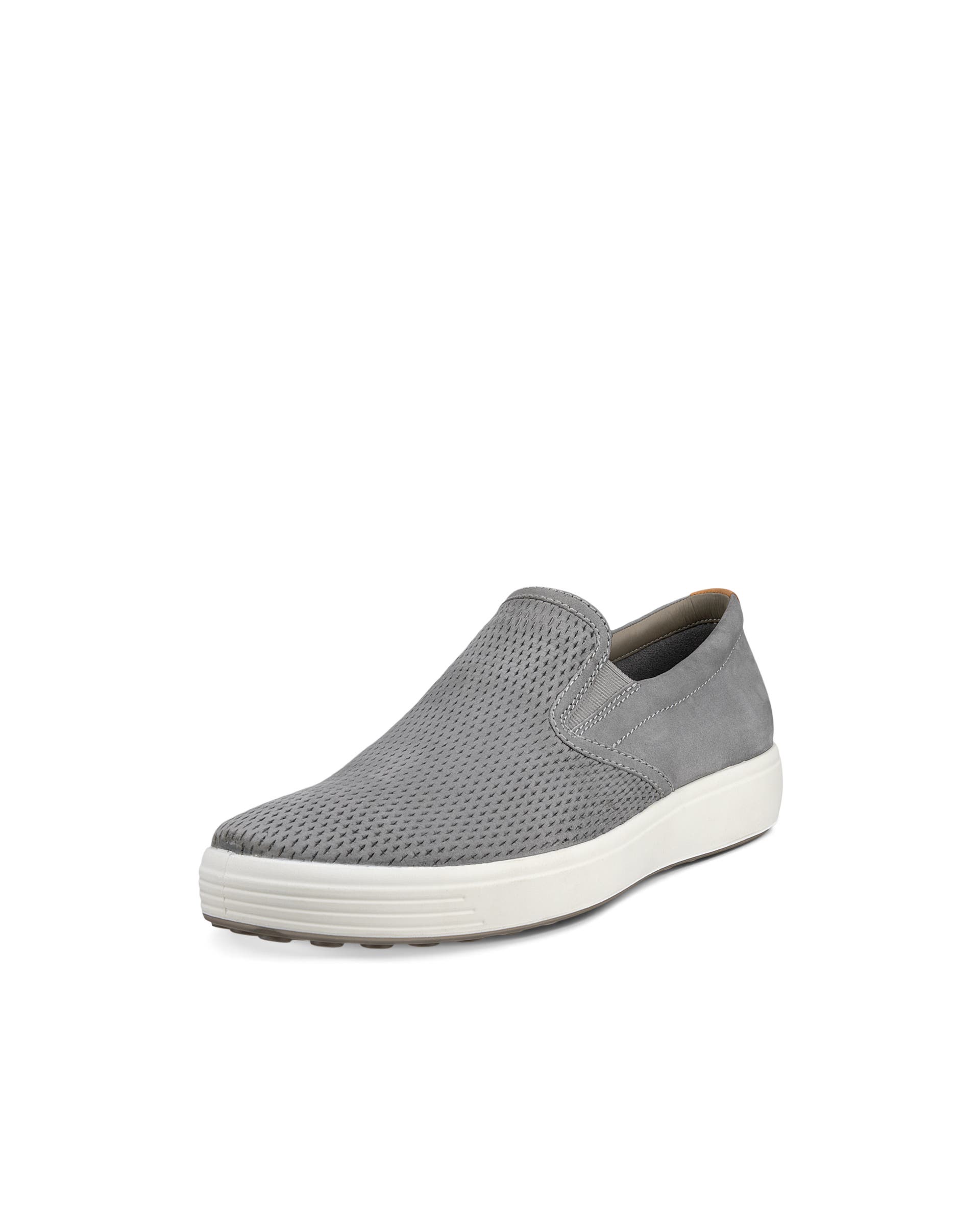 ECCO Men Soft 7  Slip On Leather Sneakers - Grey - Main