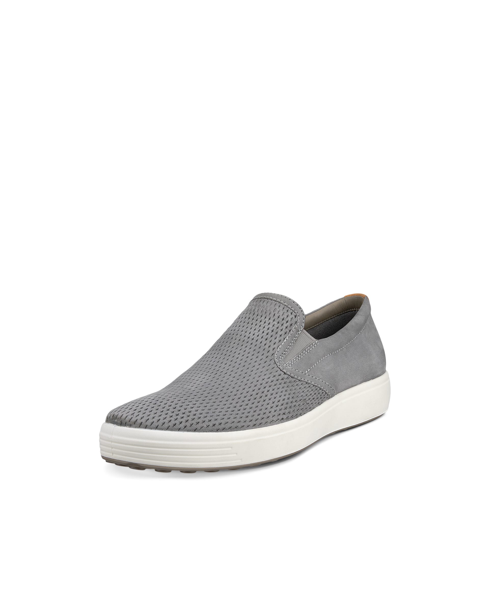 ECCO Men Soft 7  Slip On Leather Sneakers - Grey - Main