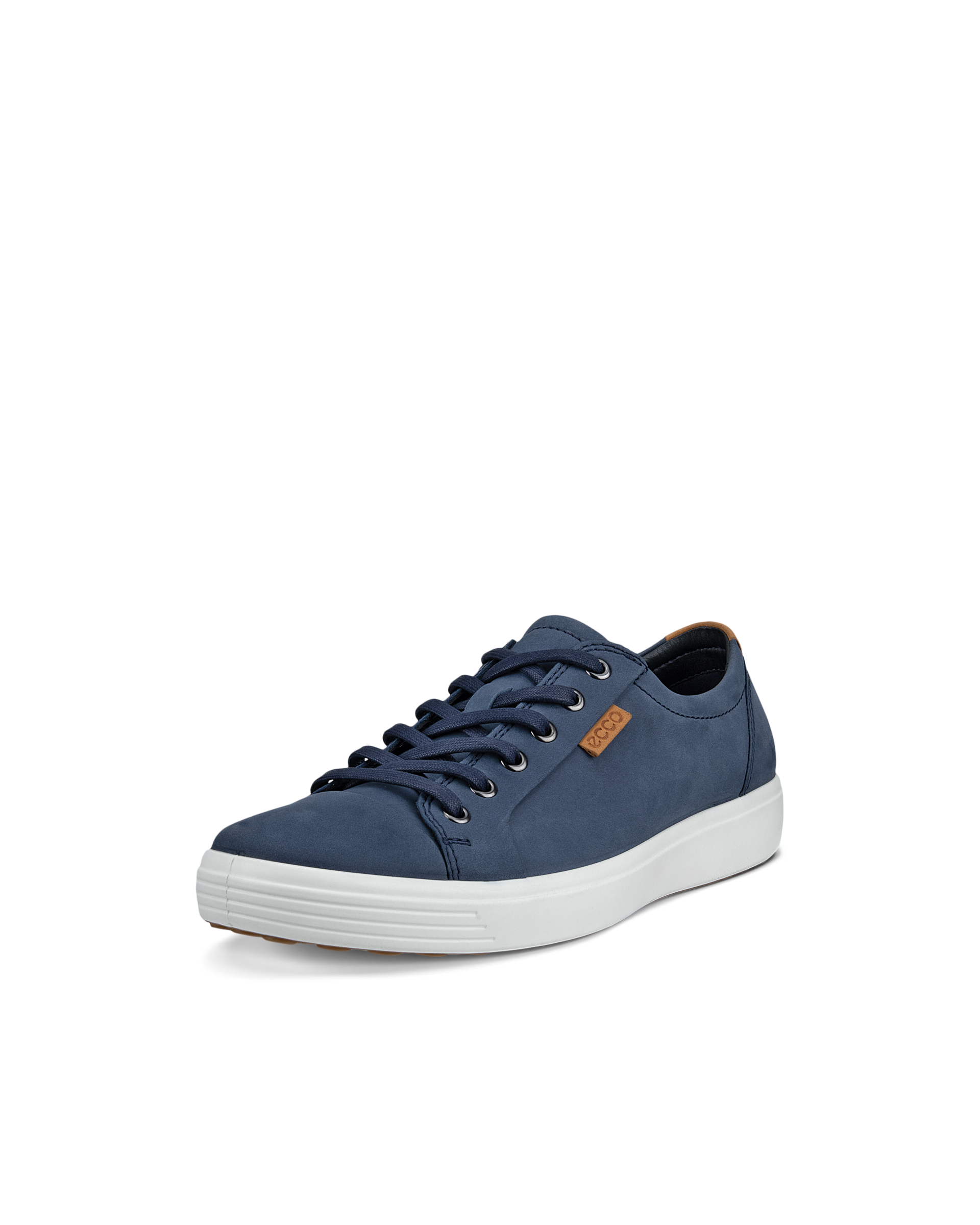 Men's ECCO® Soft 7 Nubuck Trainer - Blue - Main