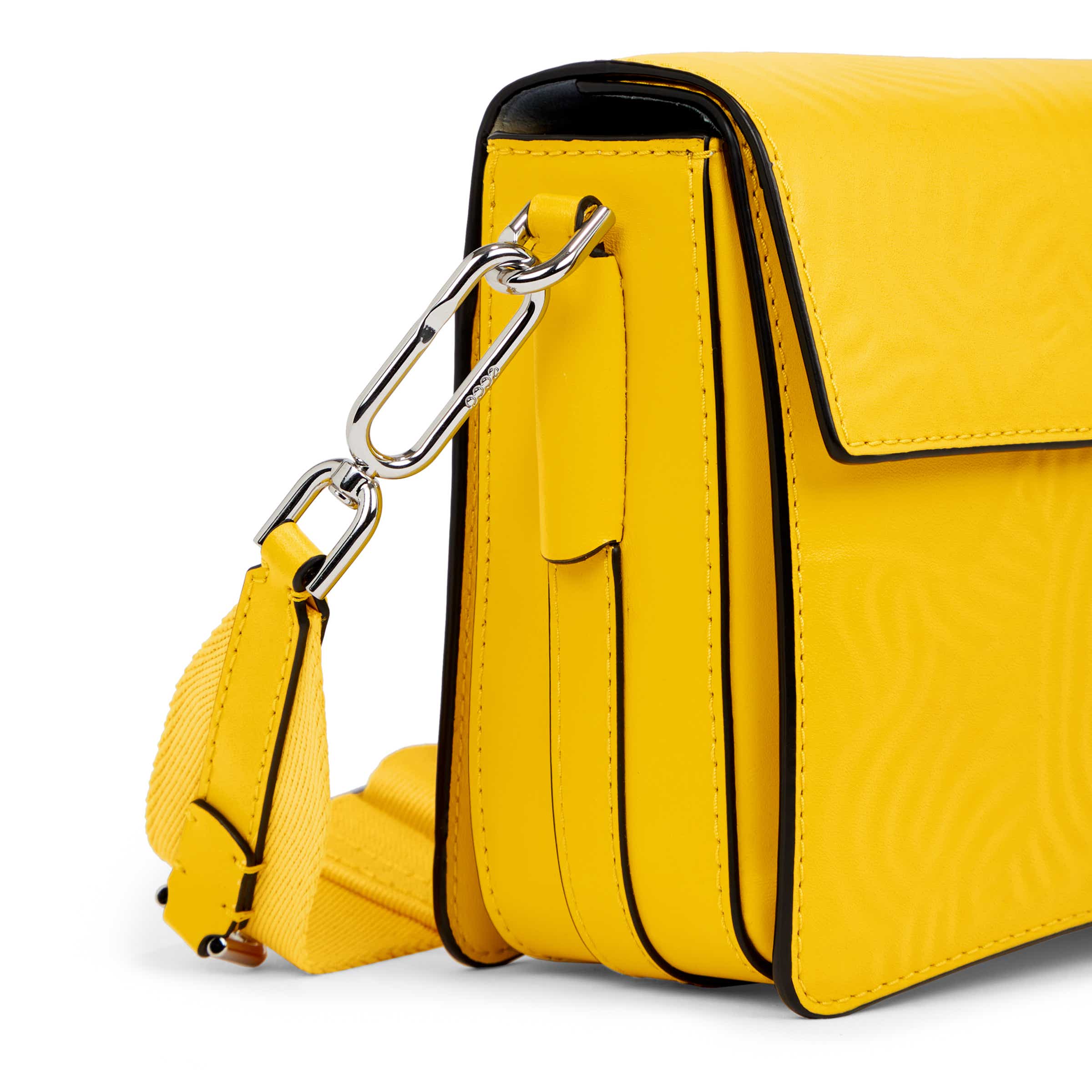ECCO® Pinch Full Size Finger Print Leather Crossbody Bag - Yellow - Detail-2