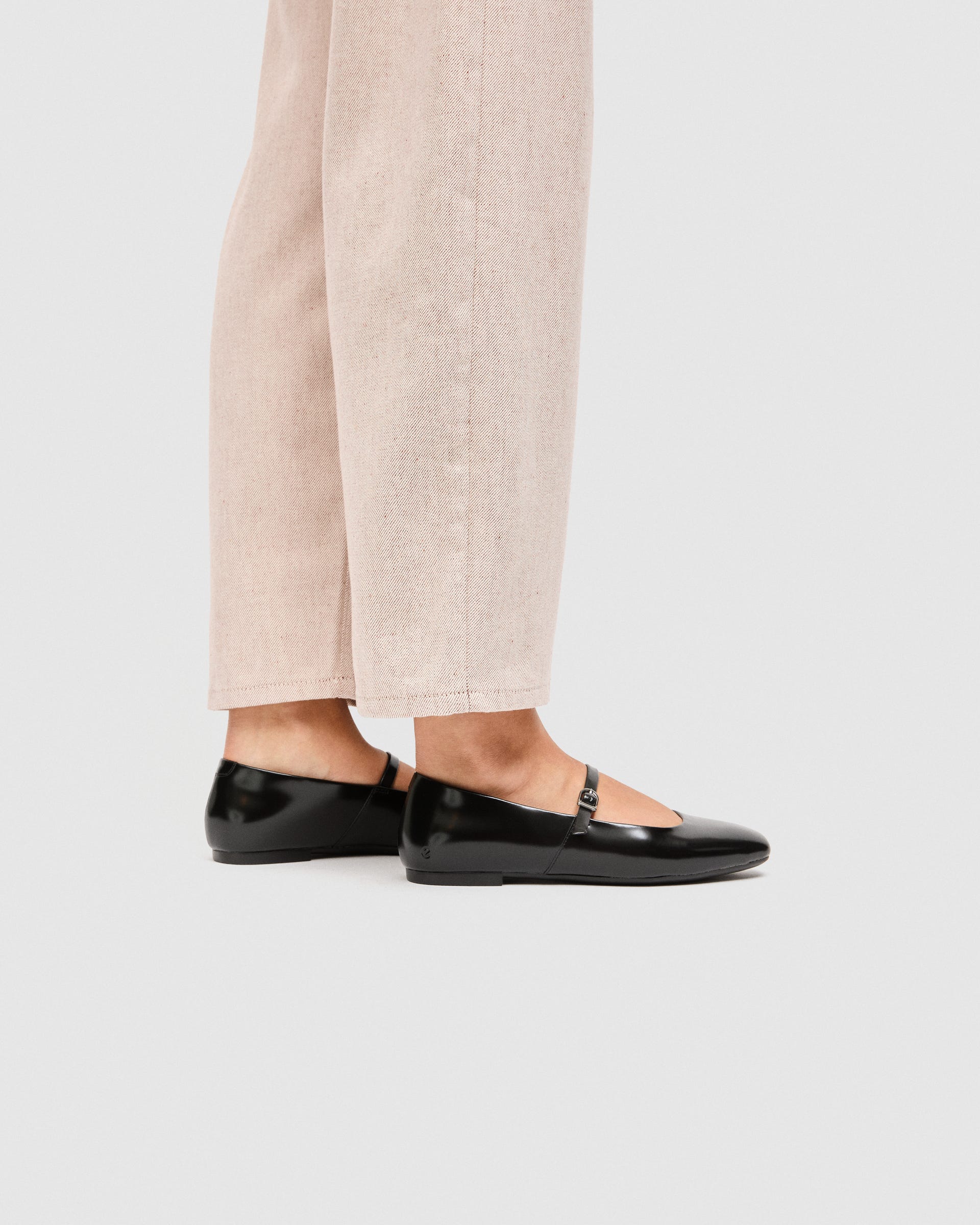 Women's ECCO® Margot Leather Mary Jane Flat - Black - Lifestyle image-1