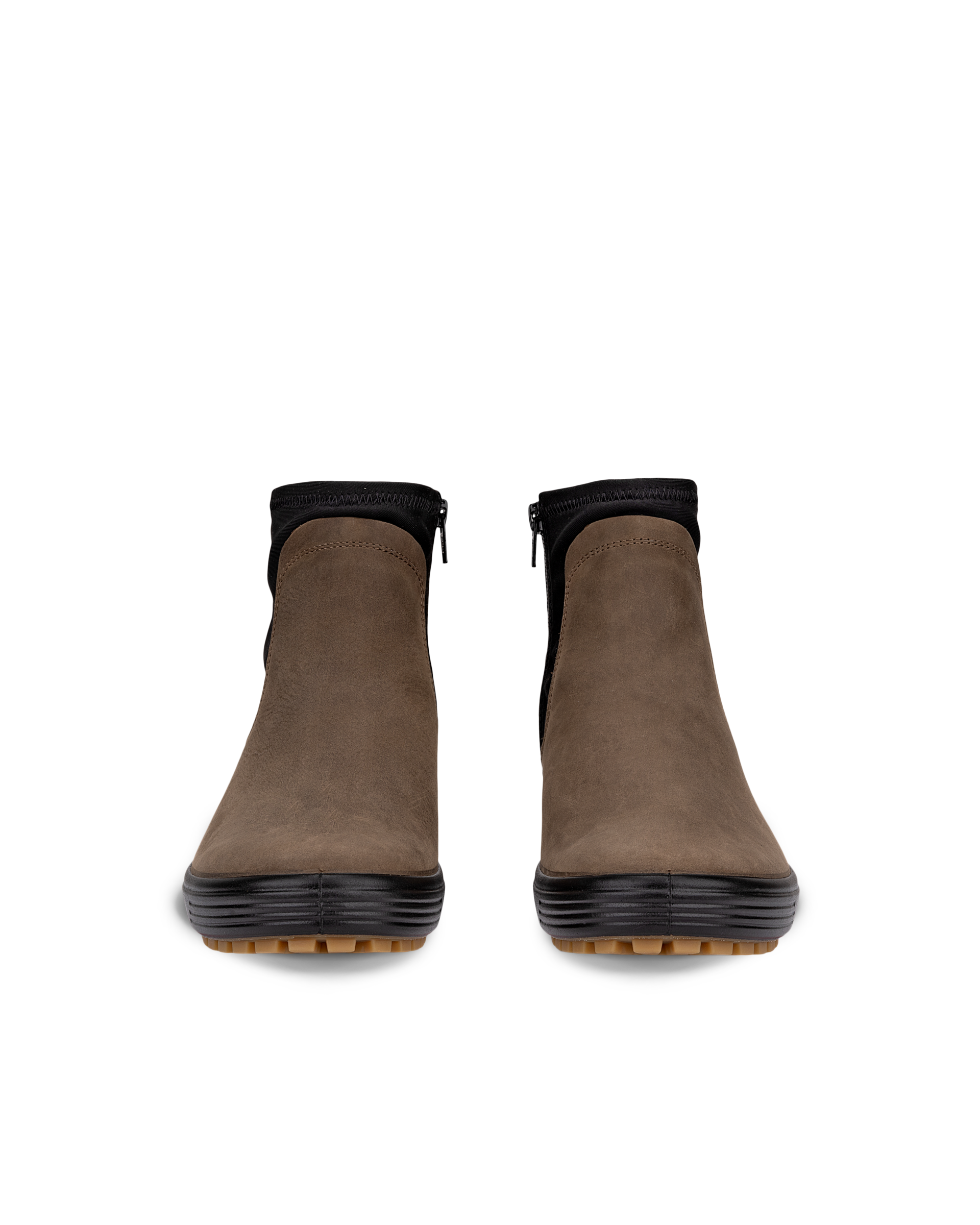 ECCO® SOFT 7 dames nubuck Chelsea boot - Bruin - Front pair