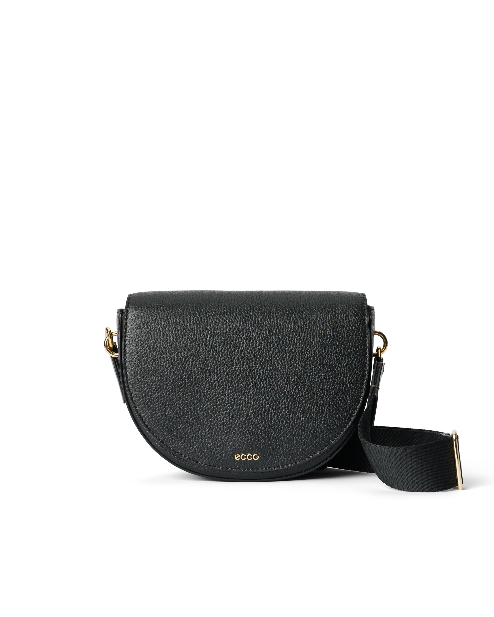 ECCO Saddle Pebbled レザーショルダーバッグ | ブラック