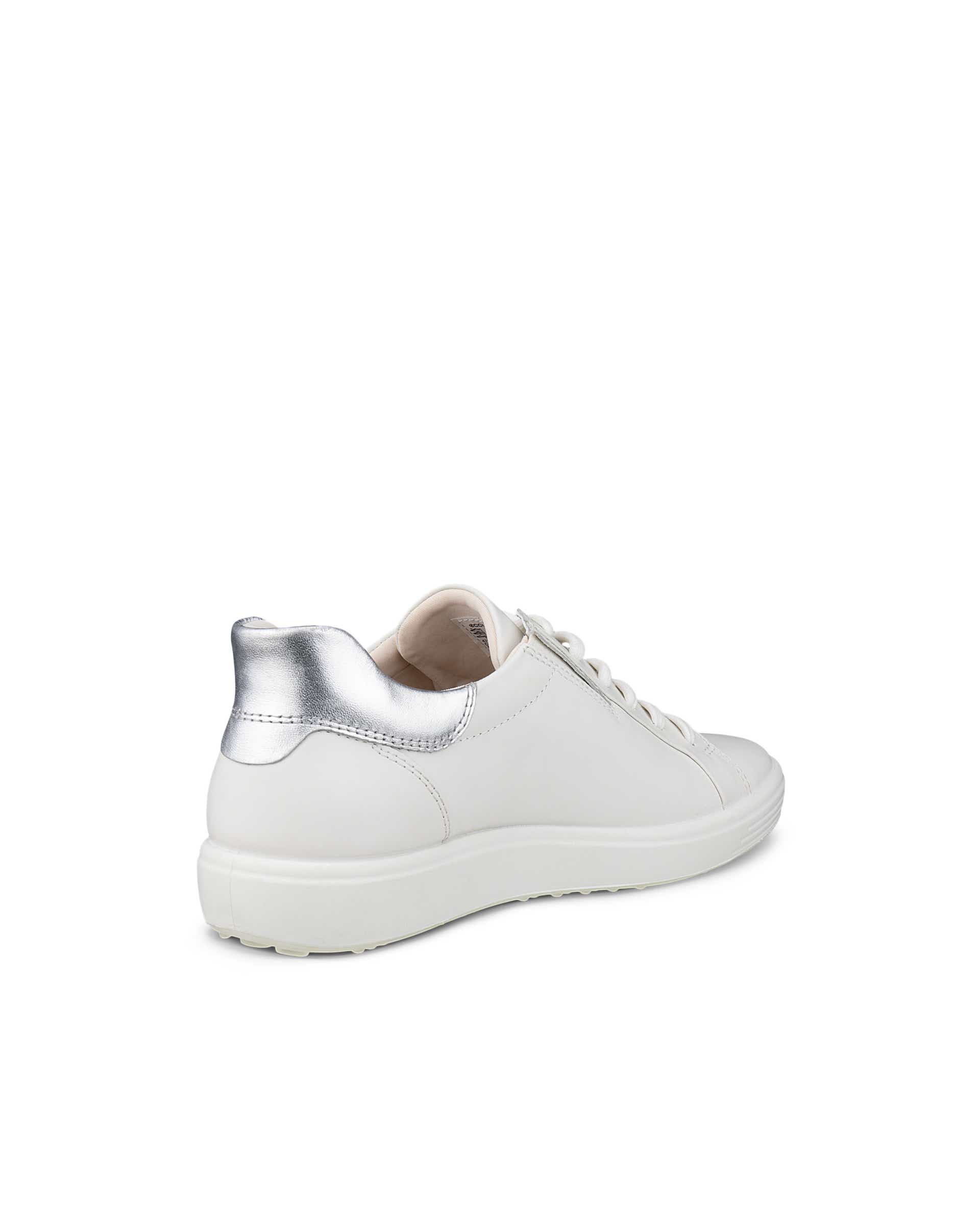Women's ECCO® Soft 7 Leather Trainer - White - Back