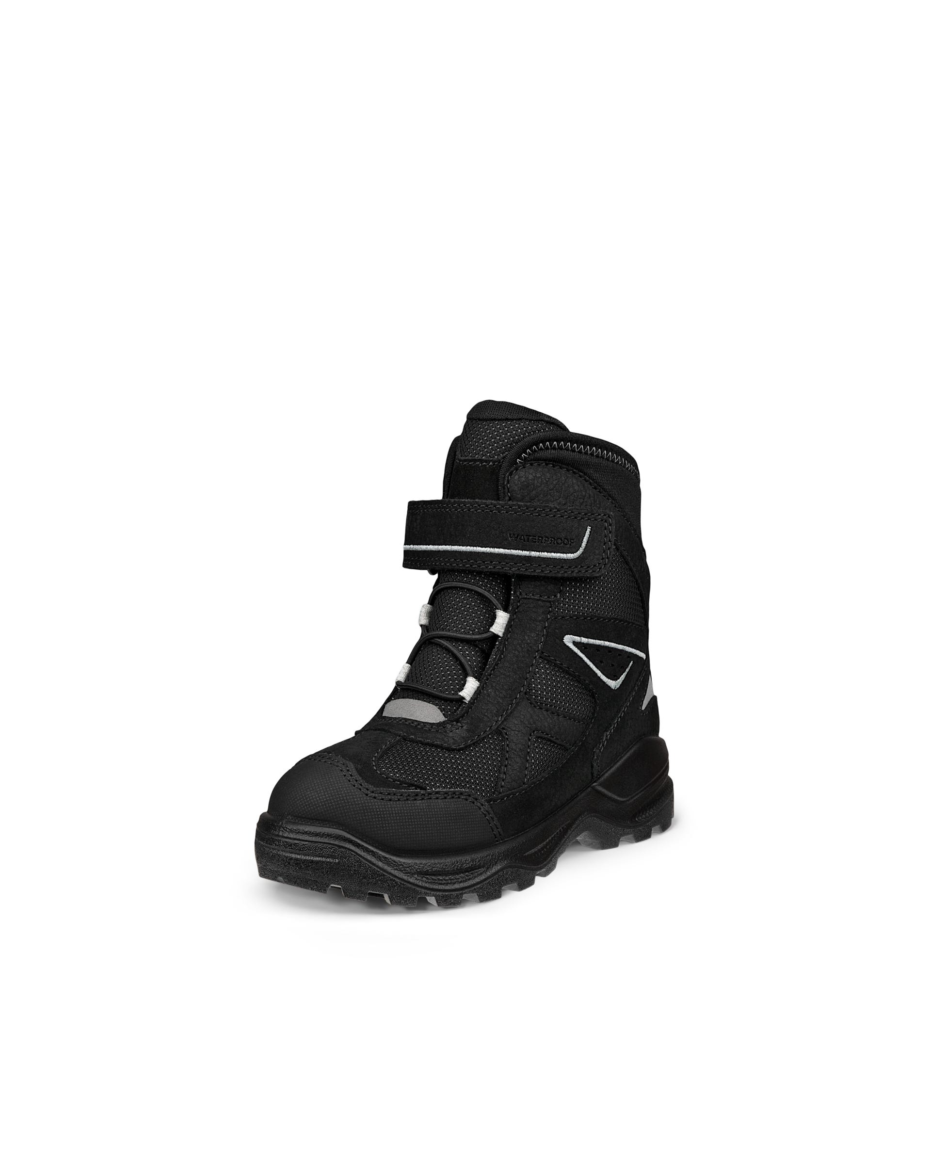 Kids' ECCO® Snow Mountain Nubuck Waterproof Winter Boot - Black - Main