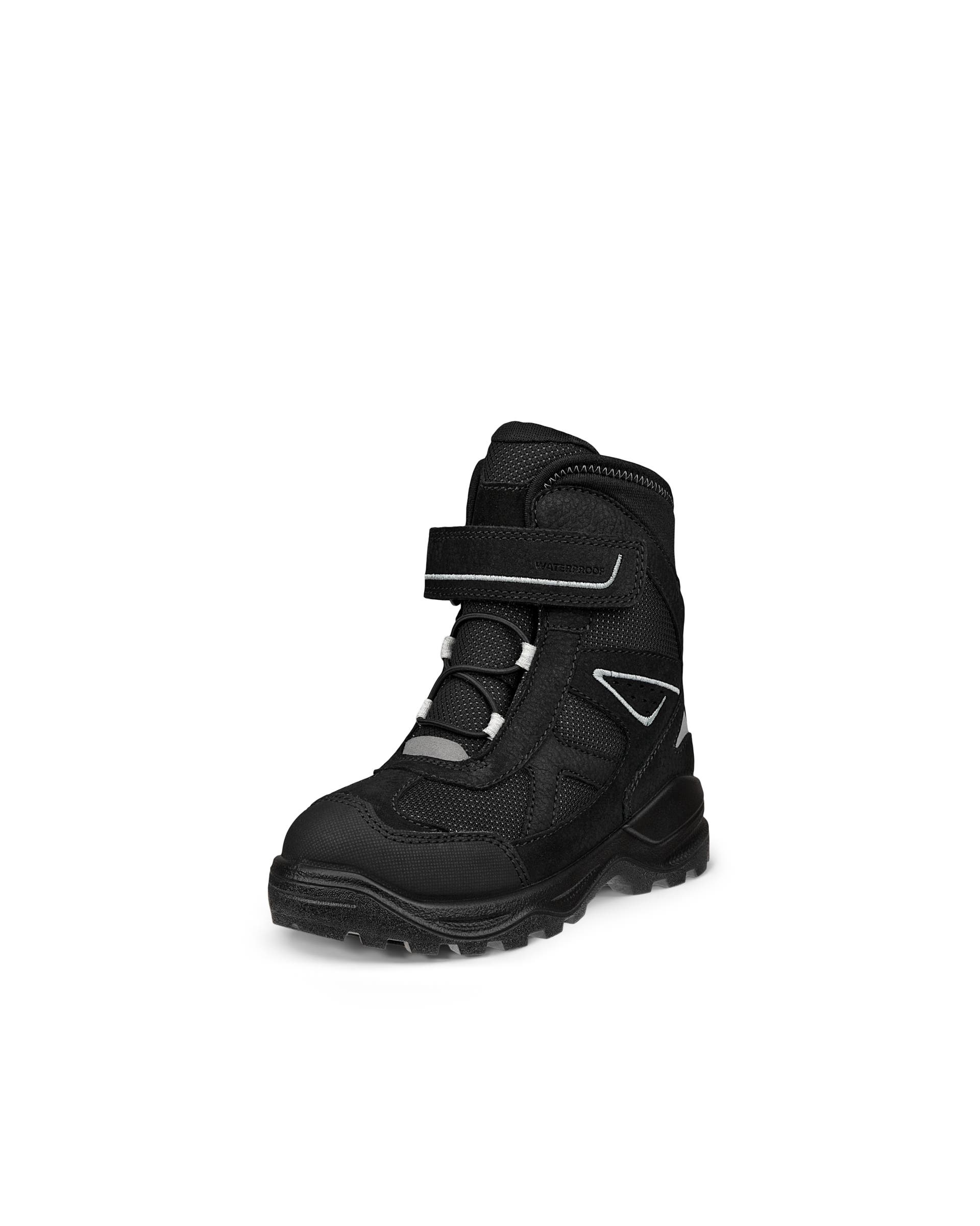 Kids' ECCO® Snow Mountain Nubuck Waterproof Winter Boot - Black - Main
