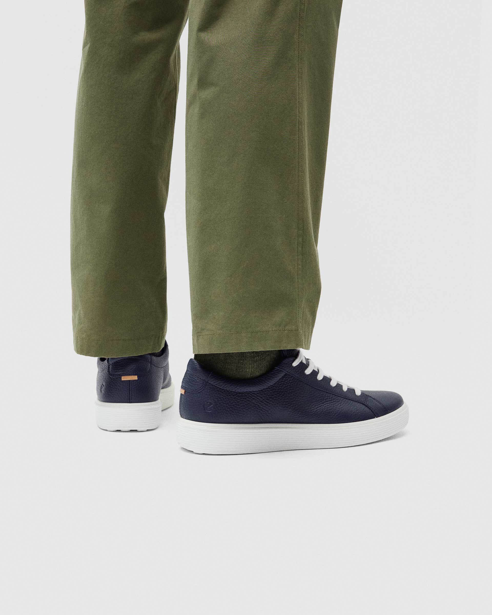 Men's ECCO® Soft 60 Leather Trainer - Blue - Lifestyle image-1