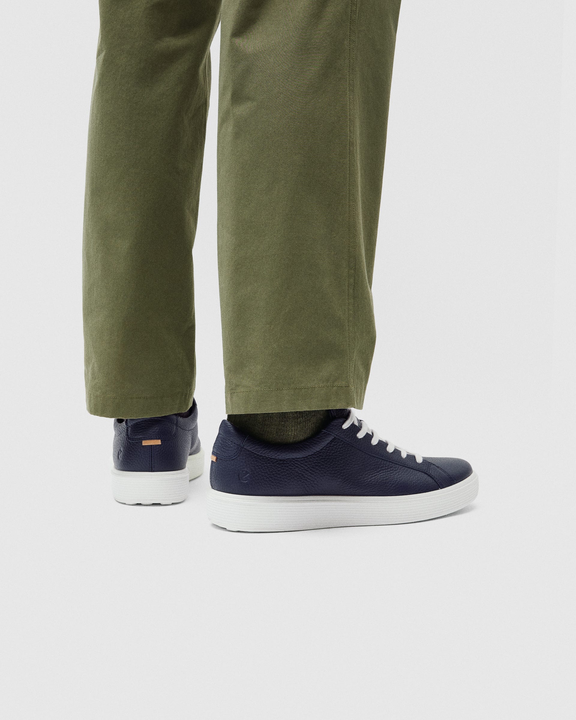 Men's ECCO® Soft 60 Leather Trainer - Blue - Lifestyle image-1