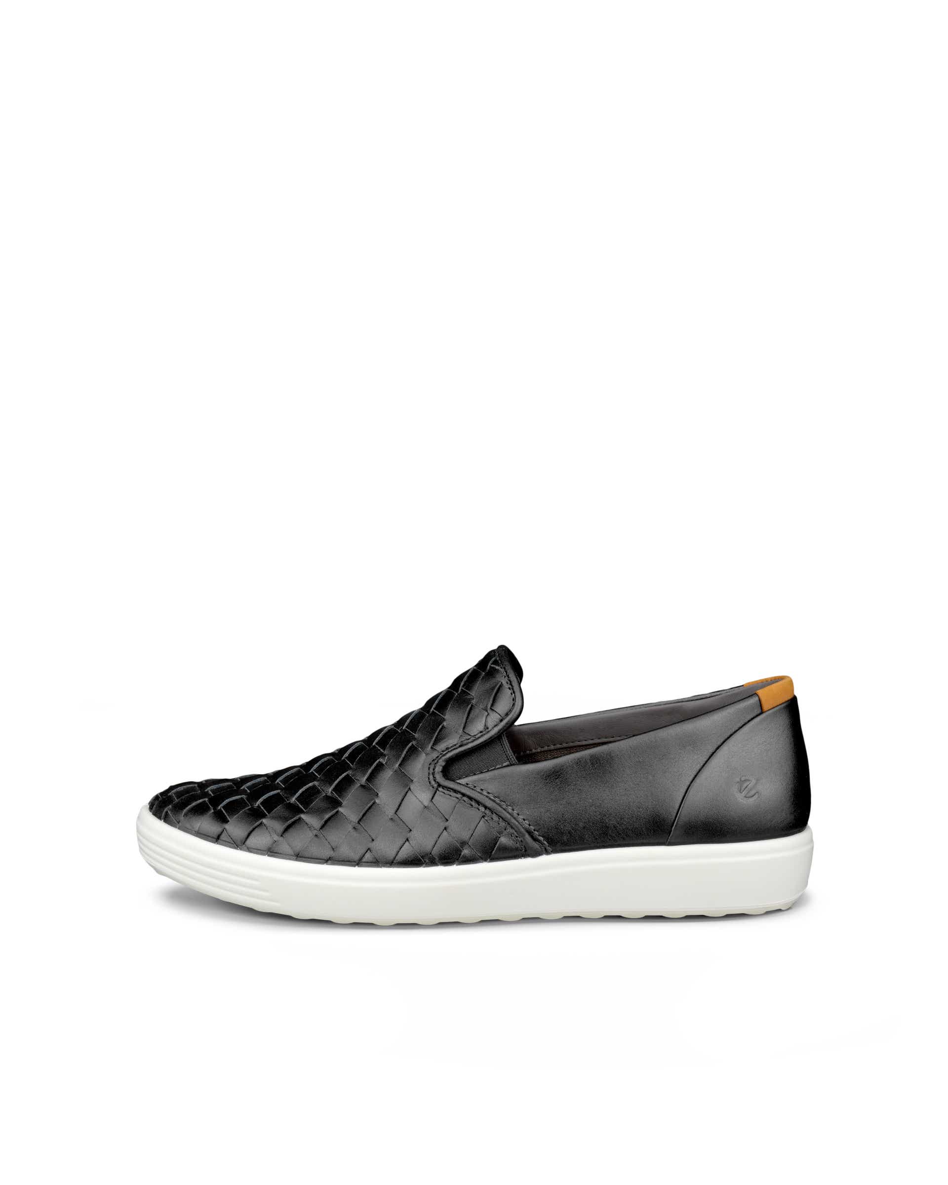 Women's ECCO® Soft 7 Woven Leather Slip-On - Metallics - Outside