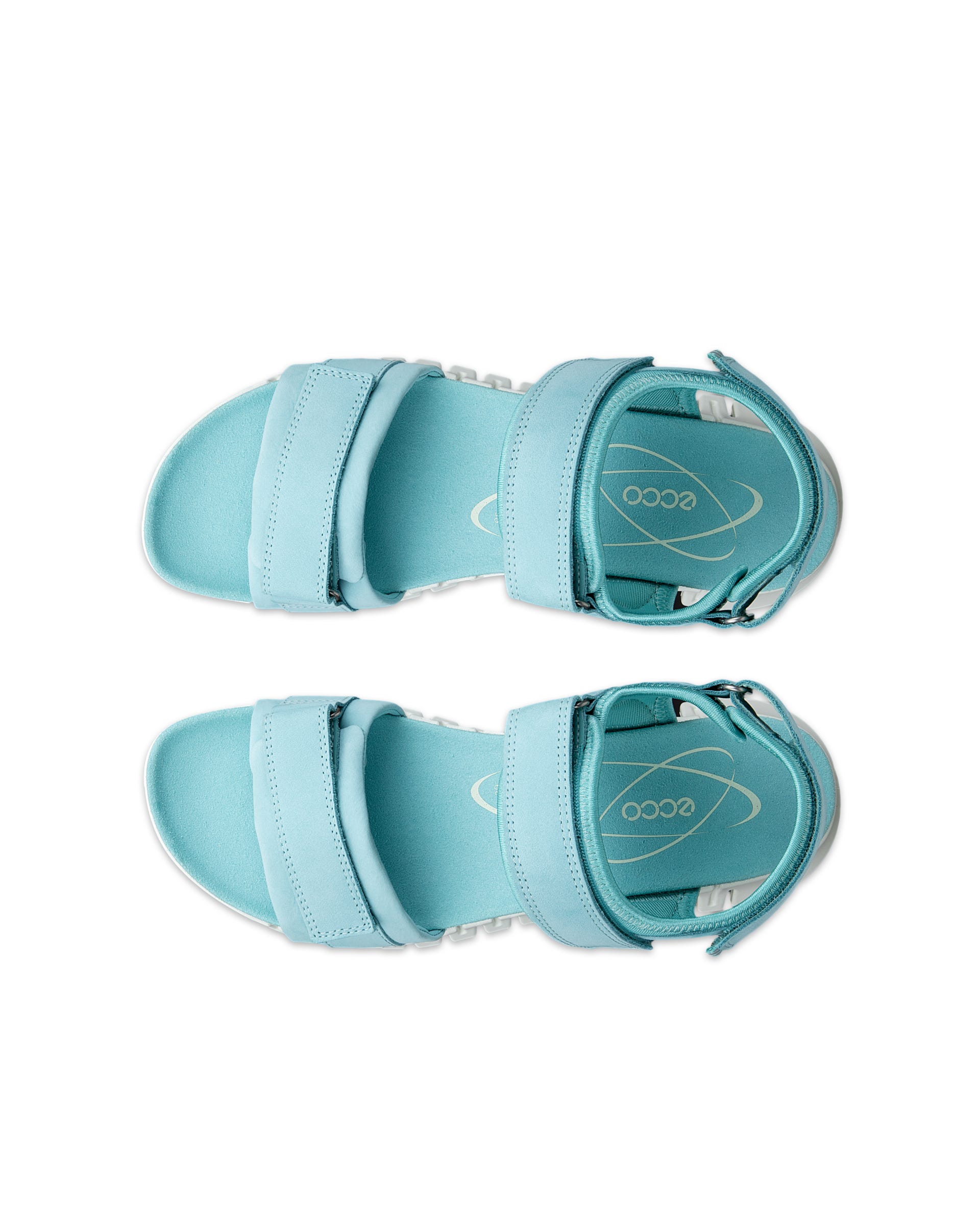 ECCO® Gruuv Sol Damen Nubuksandale mit Absatz - Blau - Top left pair