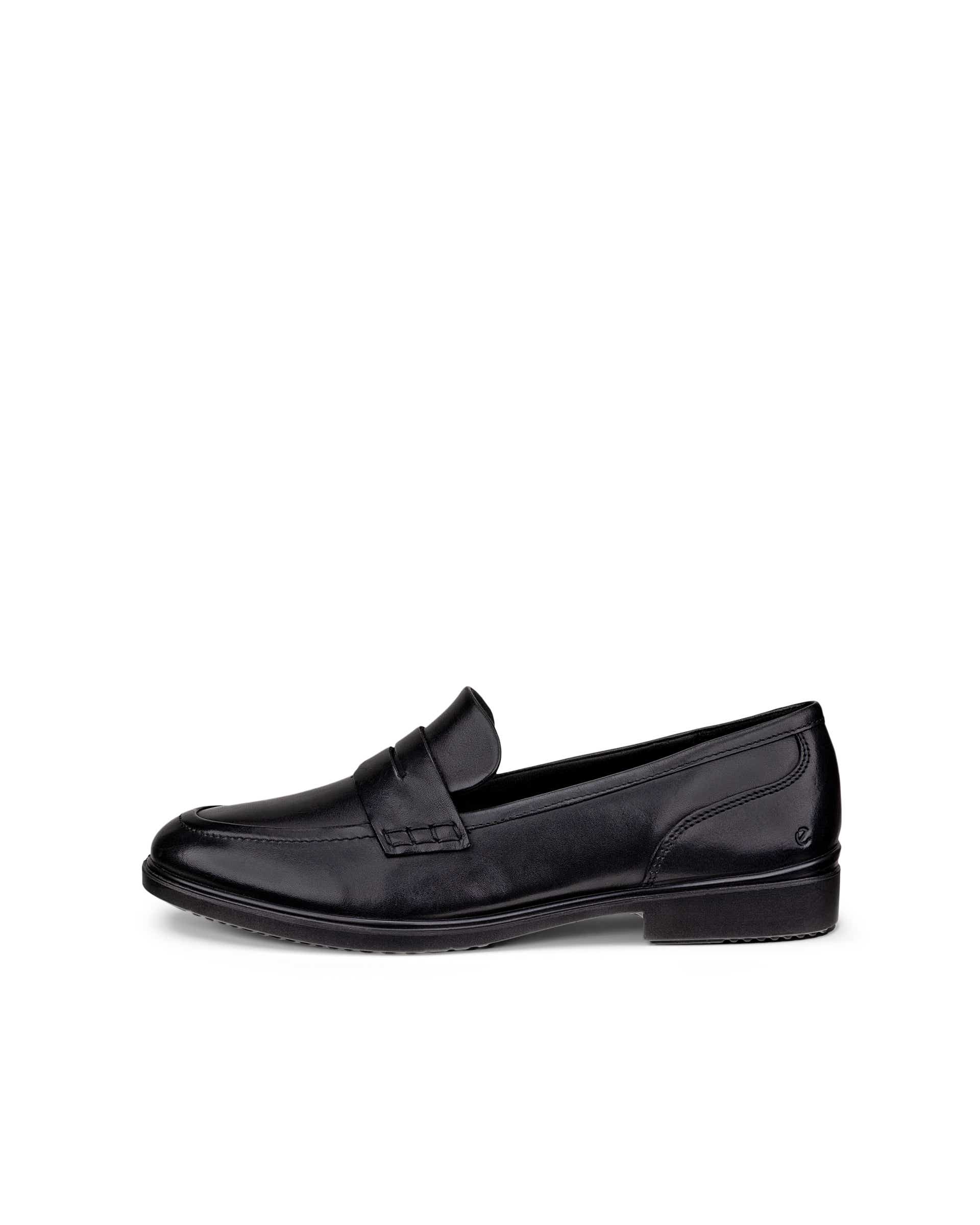 Women's ECCO® Dress Classic 15 Leather Loafer - Black - Outside