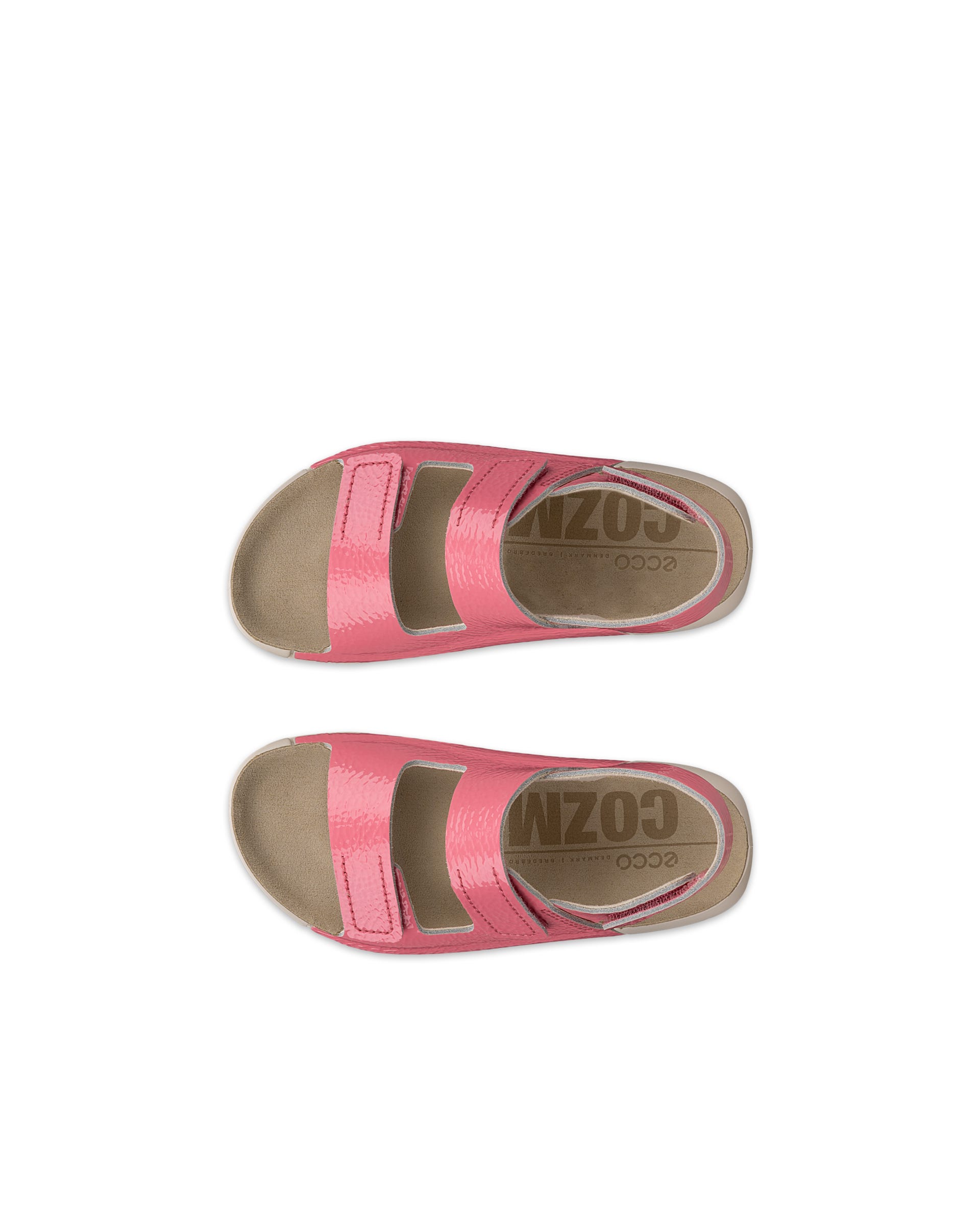 Sandálias duas tiras couro criança ECCO® Cozmo - Rosa - Top left pair