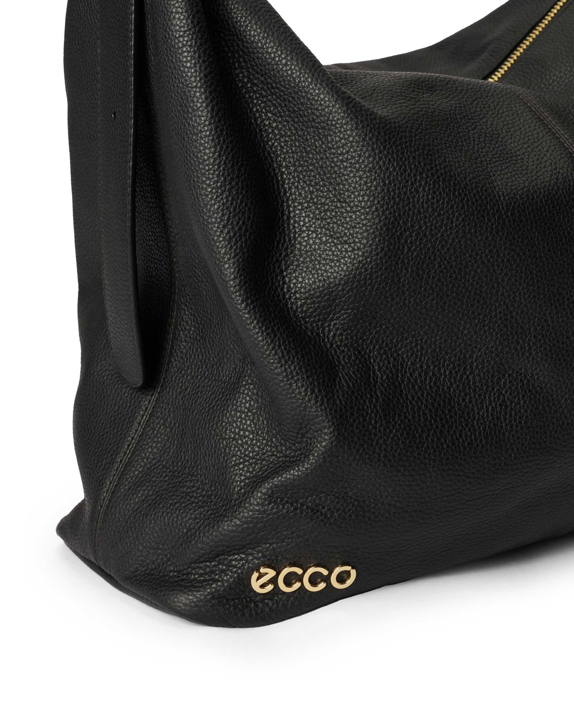 ECCO Hobo Large Soft Pebbled レザーホーボーバッグ - ブラック - Detail-1
