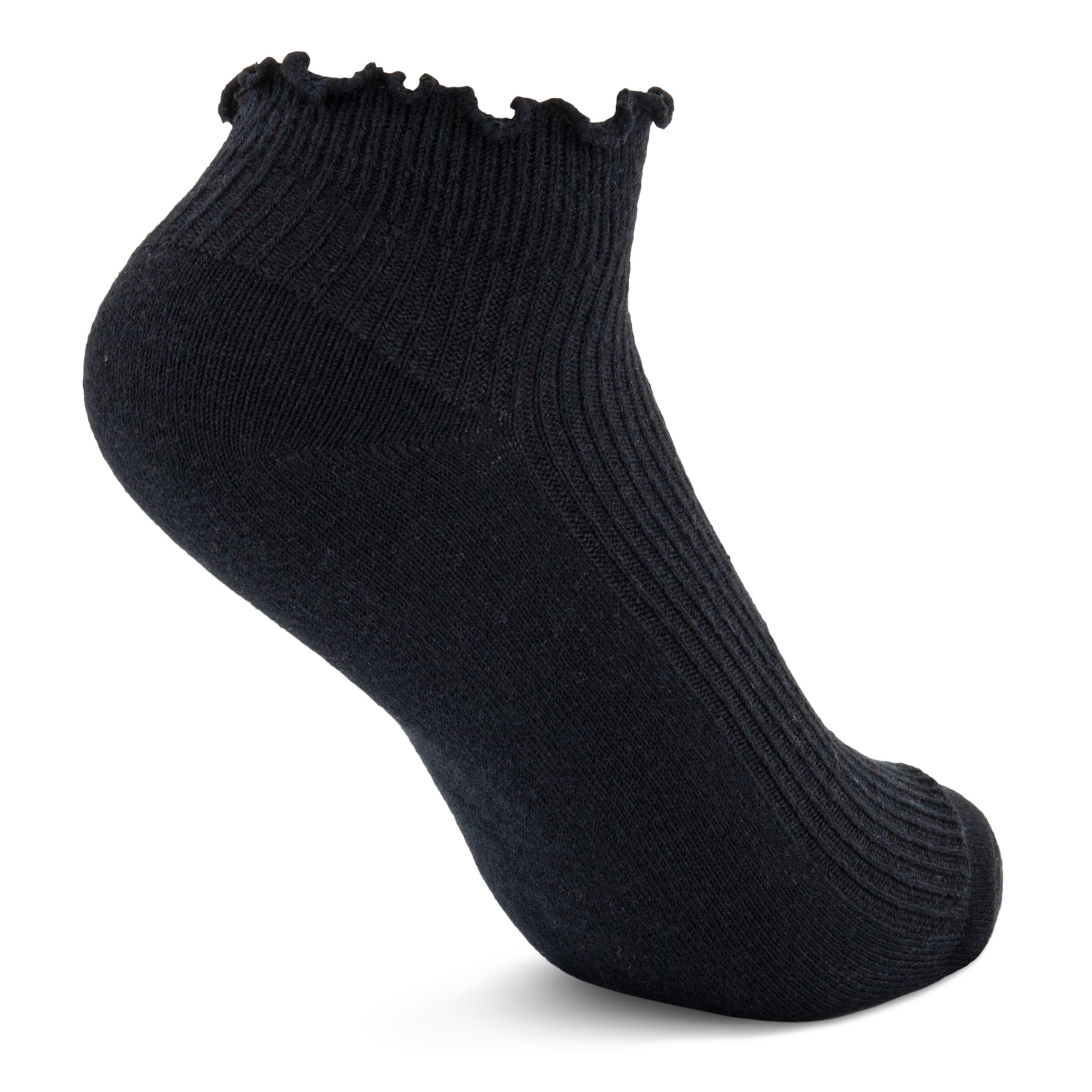 ECCO Women's Classic Ruffle Low-cut Socks - Black - Back