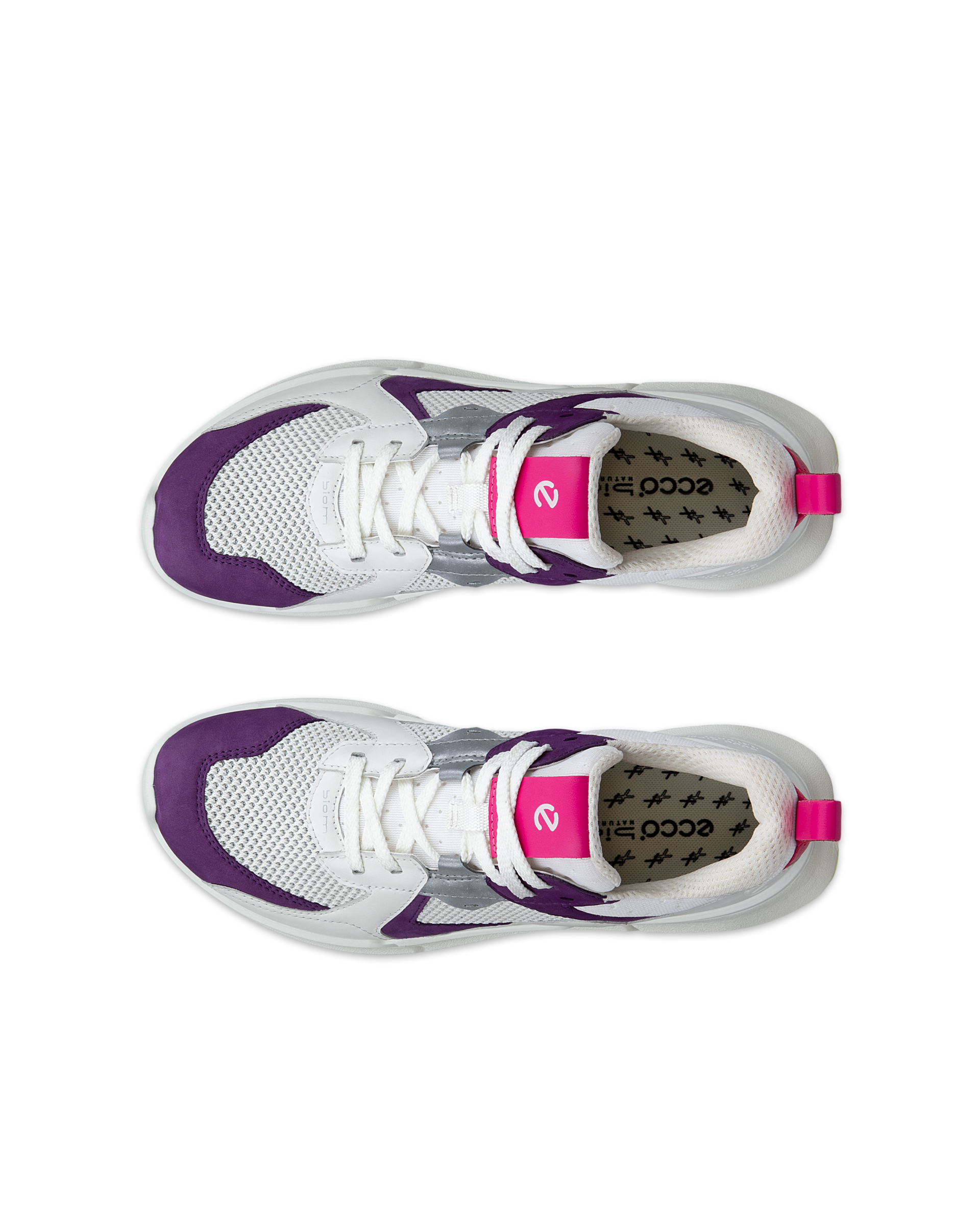 ECCO® BIOM 2.2 Damen Sneaker aus Nubukleder - Weiß - Top left pair