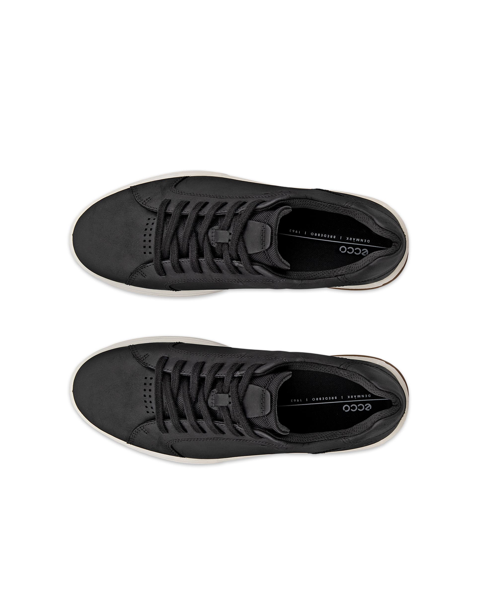 Men's ECCO® Byway 2.0 Nubuck Trainer - Black - Top left pair