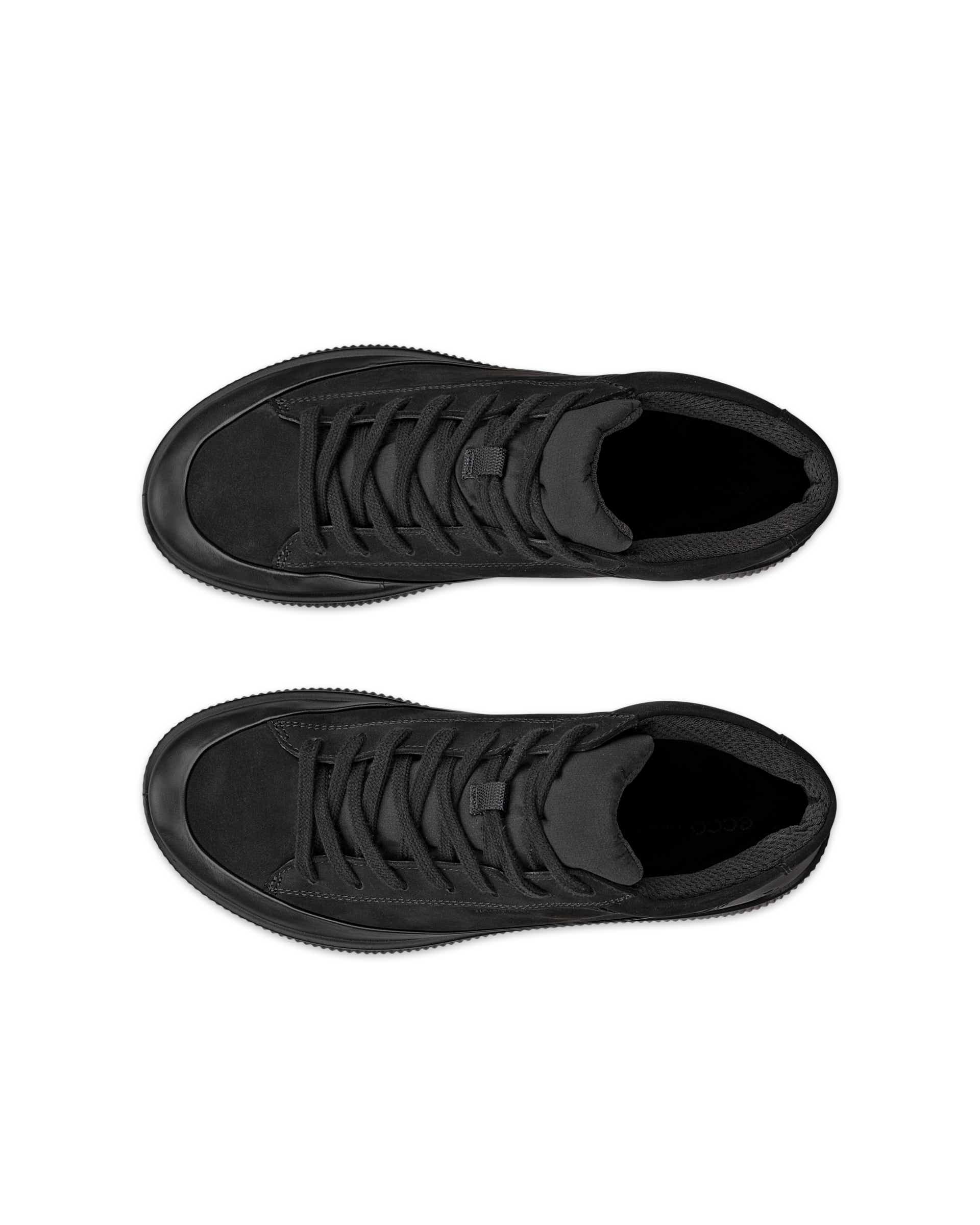 ECCO® SOFT ZERO Vattentät halvhög nubuckkänga dam - Svart - Top left pair