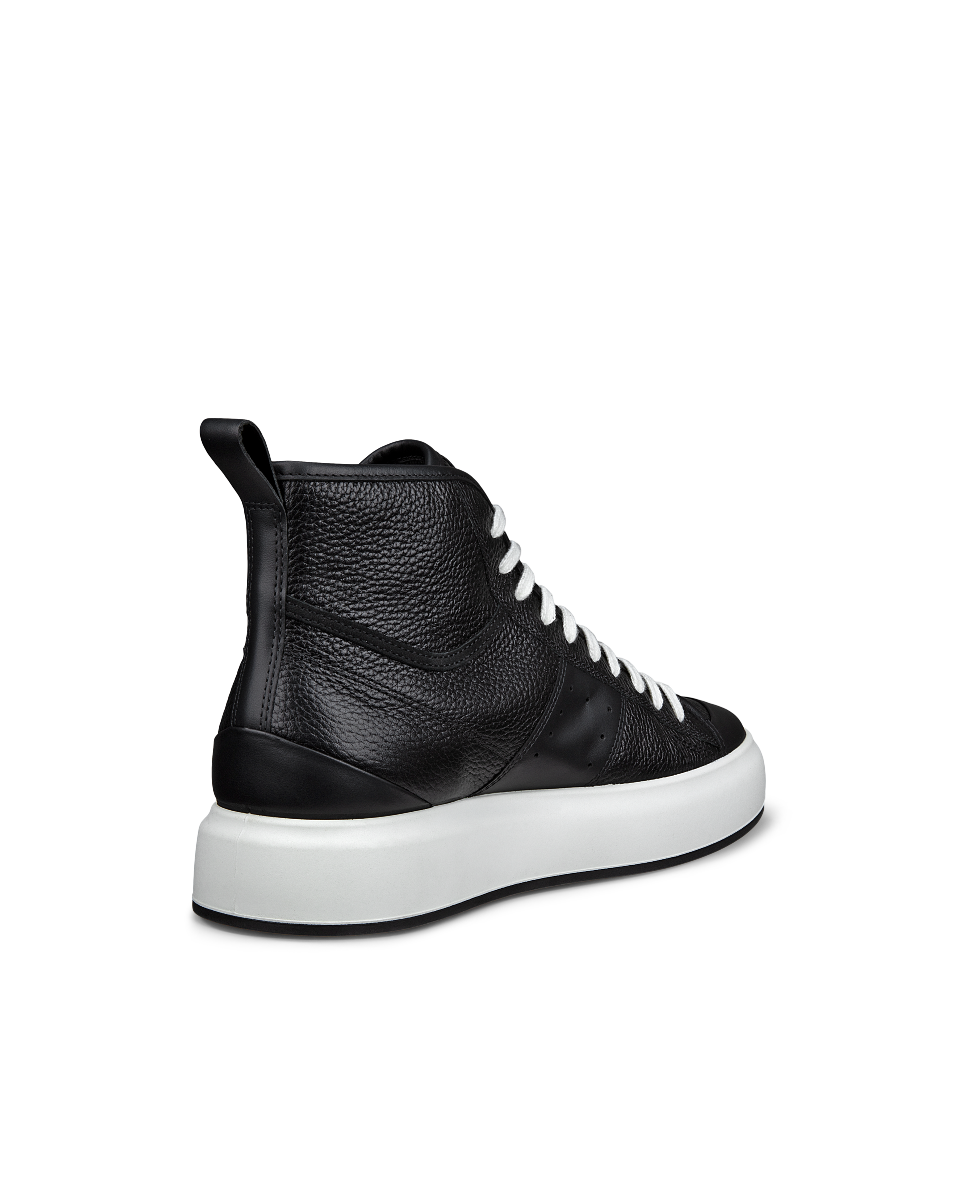 ECCO Street Ace メンズ レザーハイカットスニーカー | ブラック