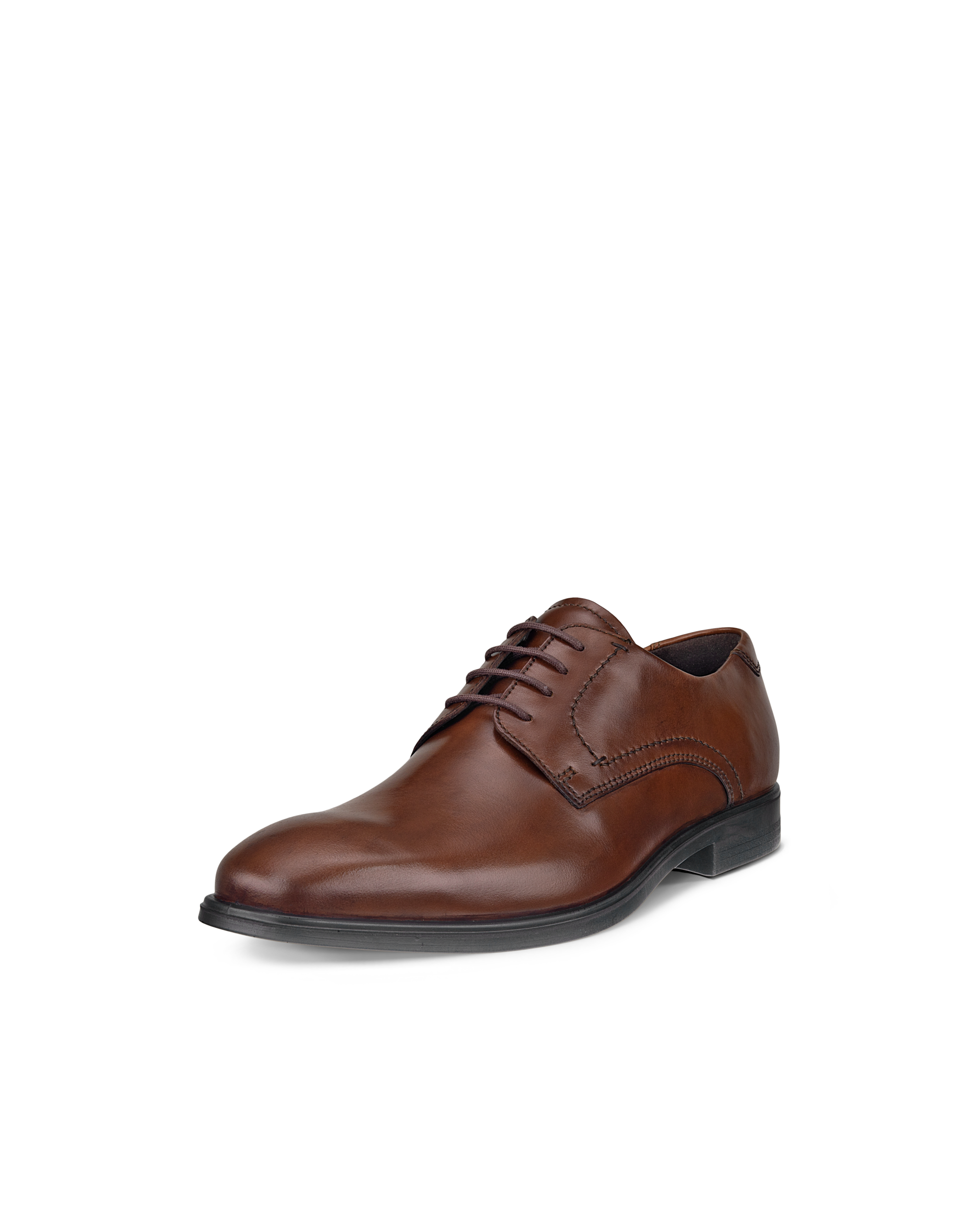Men's ECCO® Melbourne Leather Derby Shoe - Brown - Main