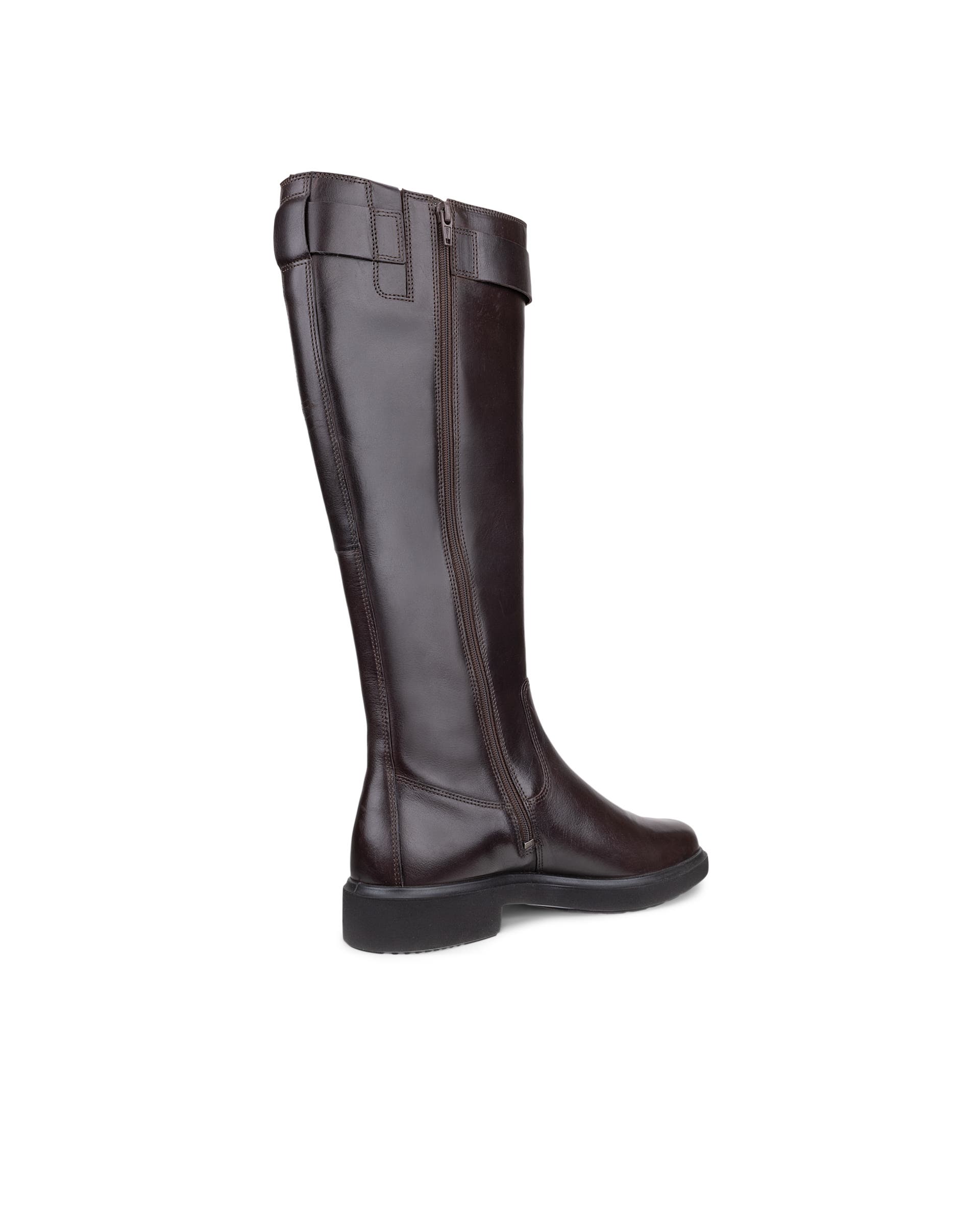 Women's ECCO® Metropole Amsterdam Leather High-Cut Boot - Brown - Back