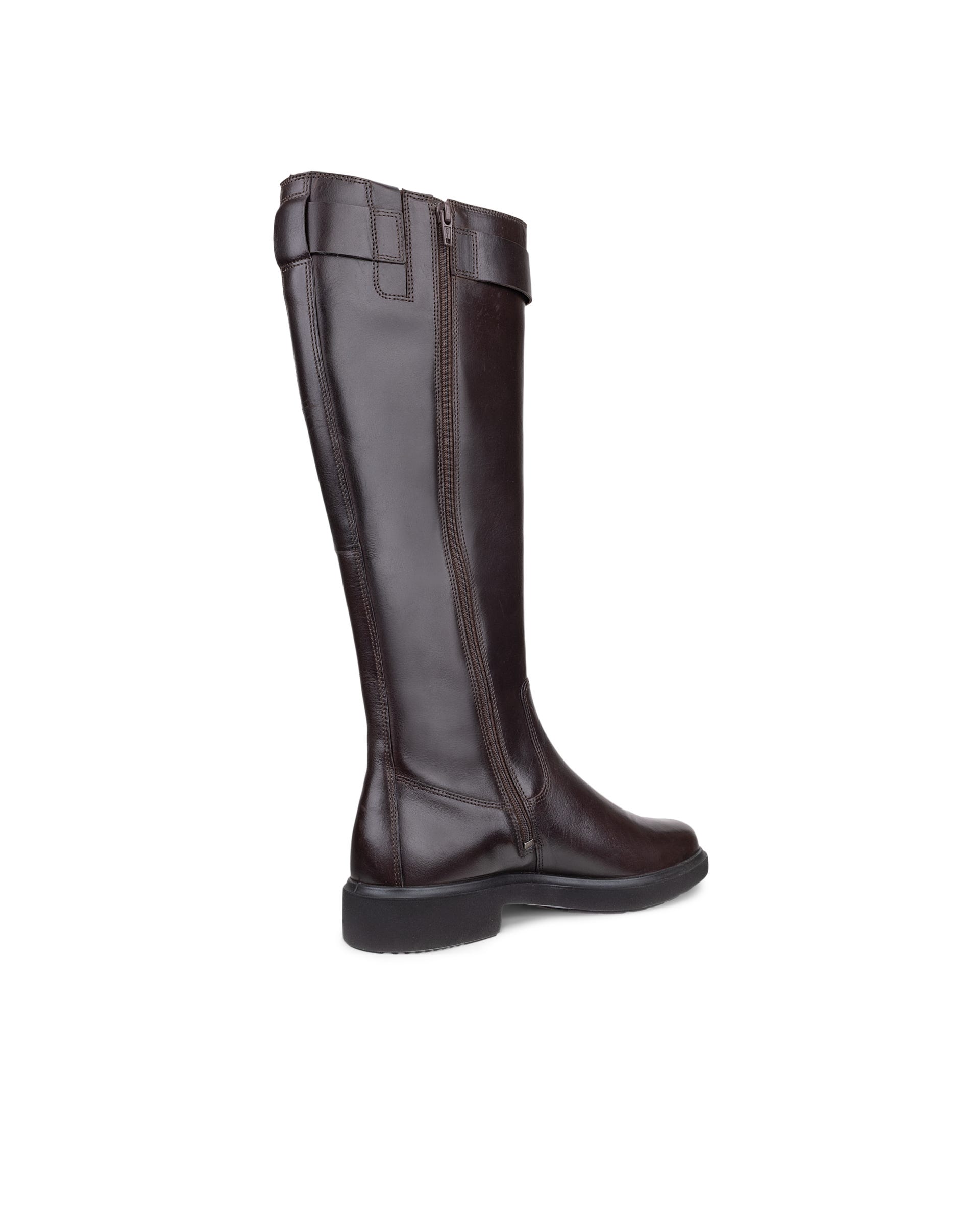 Women's ECCO® Metropole Amsterdam Leather High-Cut Boot - Brown - Back