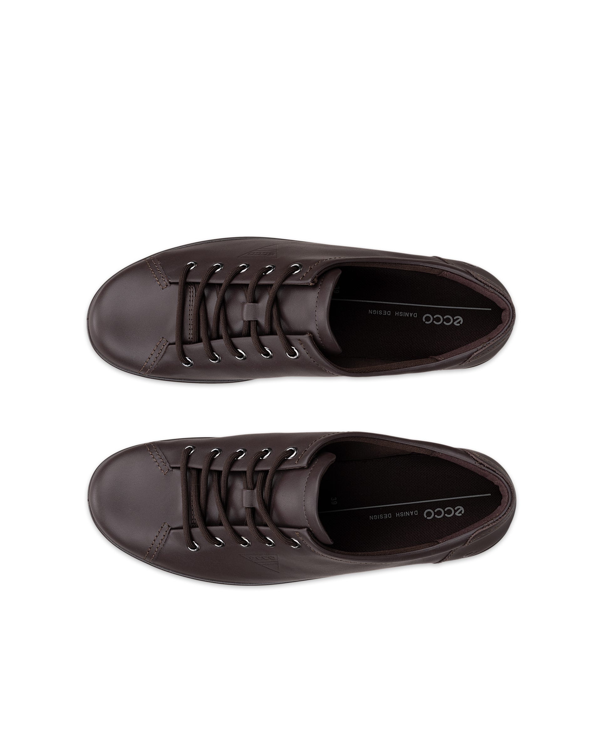 ECCO® SOFT 2.0 dames leren wandelschoen - Bruin - Top left pair