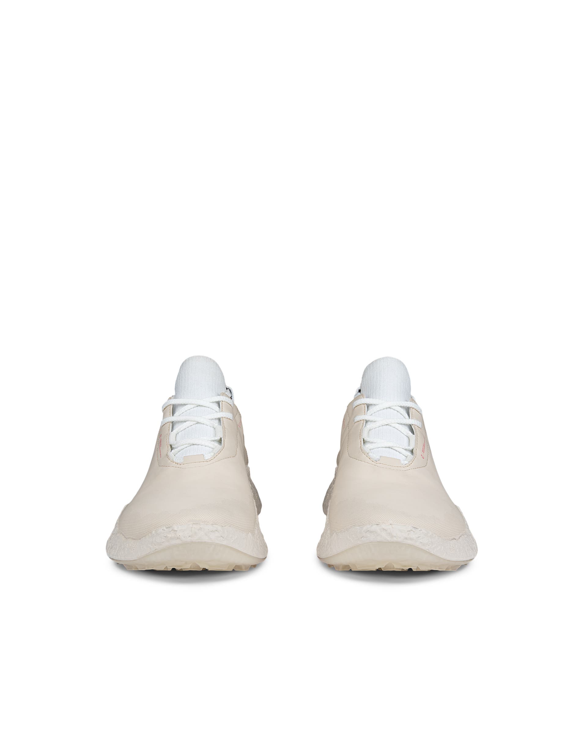 ECCO GOLF BIOM H5 LACE Women ウィメンズ レザーウォータープルーフゴルフシューズ - ベージュ - Front pair