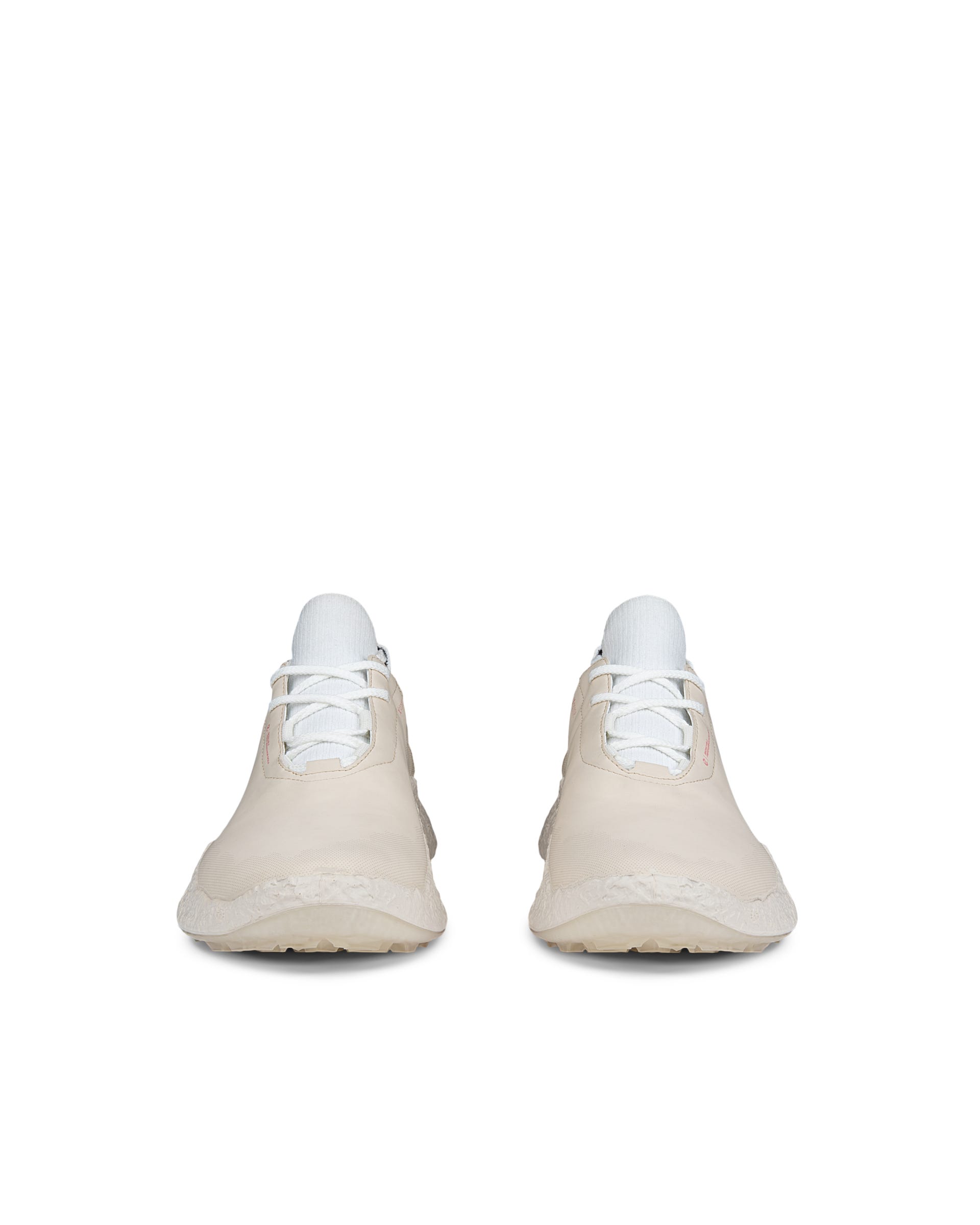 ECCO GOLF BIOM H5 LACE Women ウィメンズ レザーウォータープルーフゴルフシューズ - ベージュ - Front pair