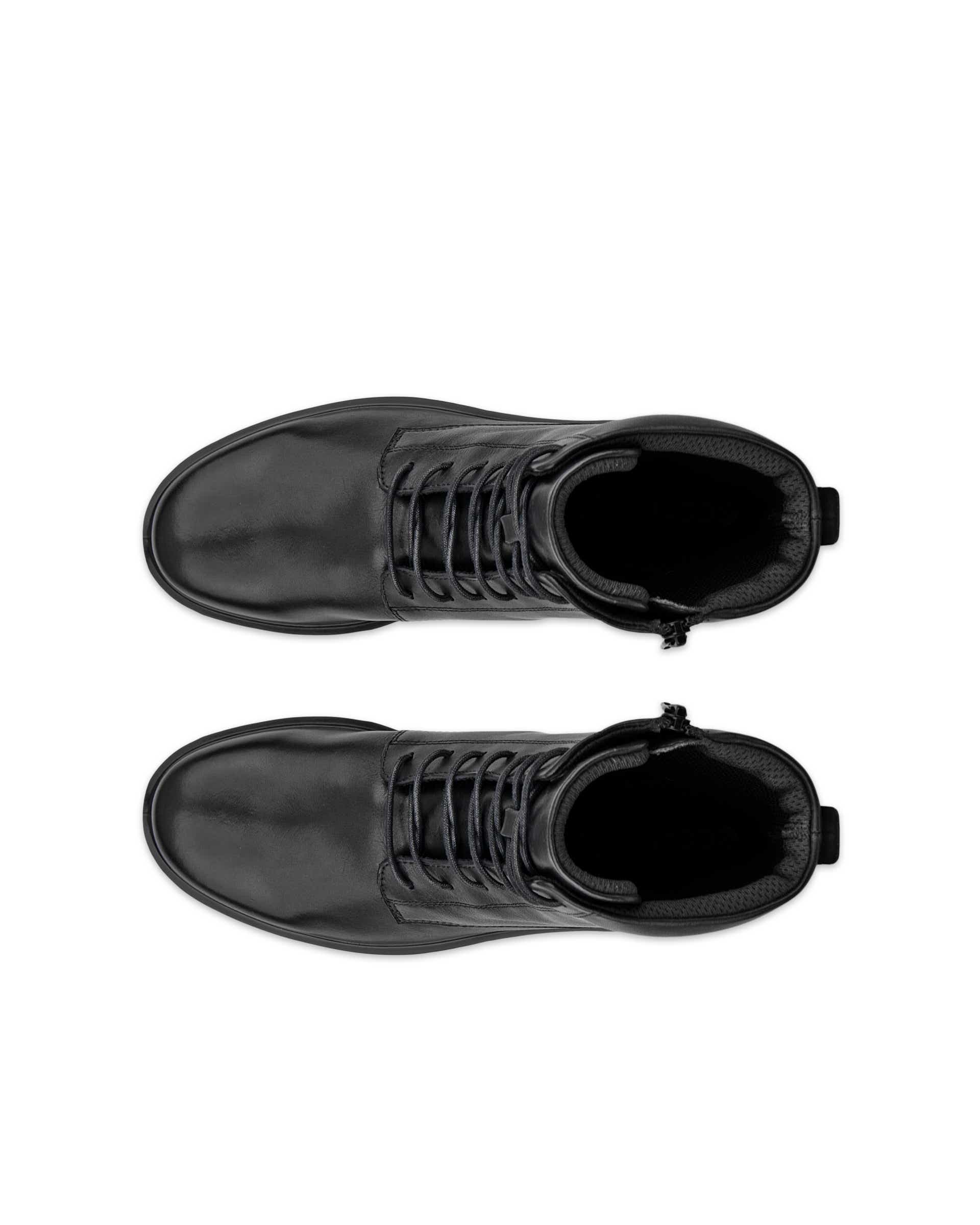 Women's ECCO® Metropole Vienna Leather Mid-Cut Lace-Up Boot - Black - Top left pair