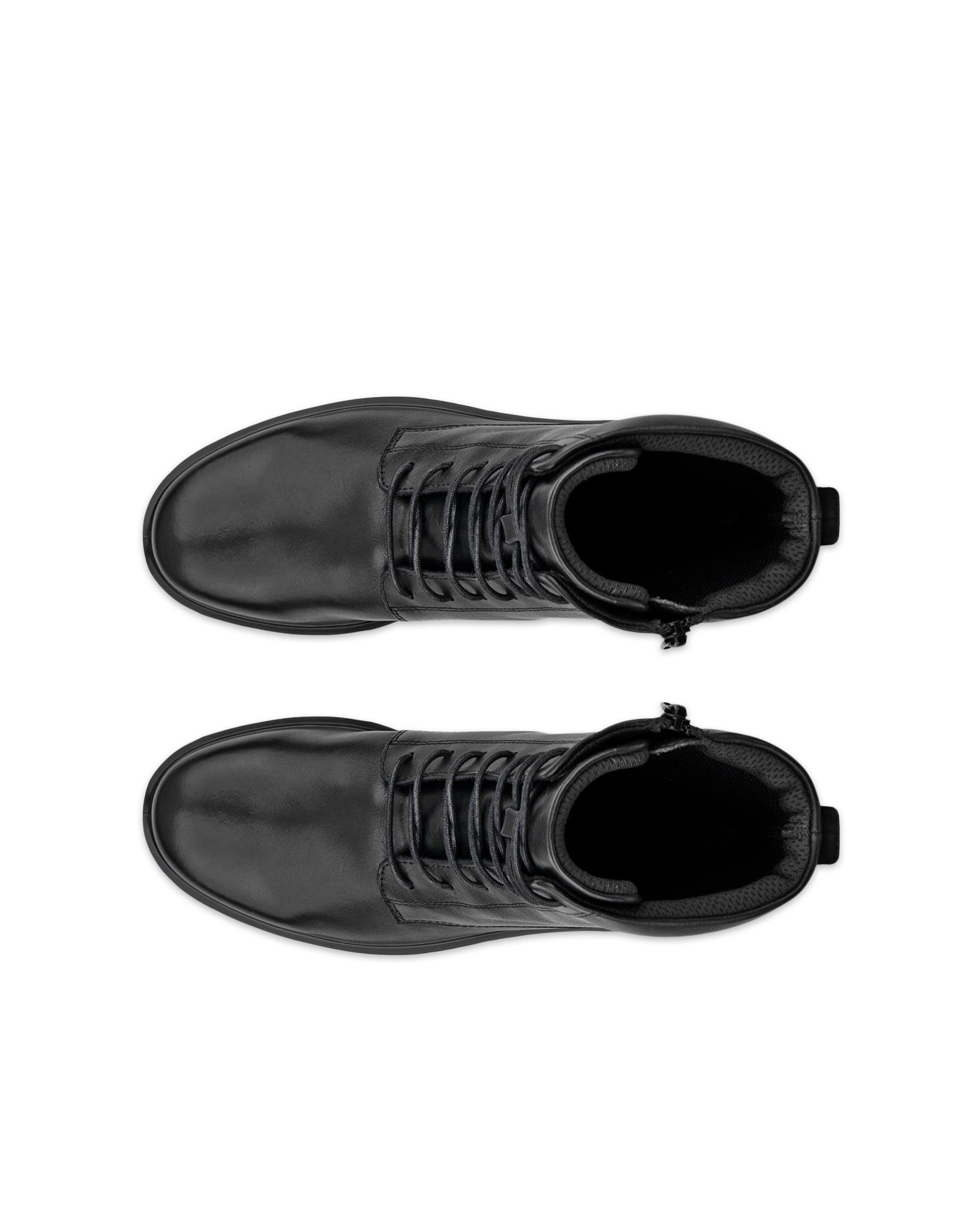 Women's ECCO® Metropole Vienna Leather Mid-Cut Lace-Up Boot - Black - Top left pair