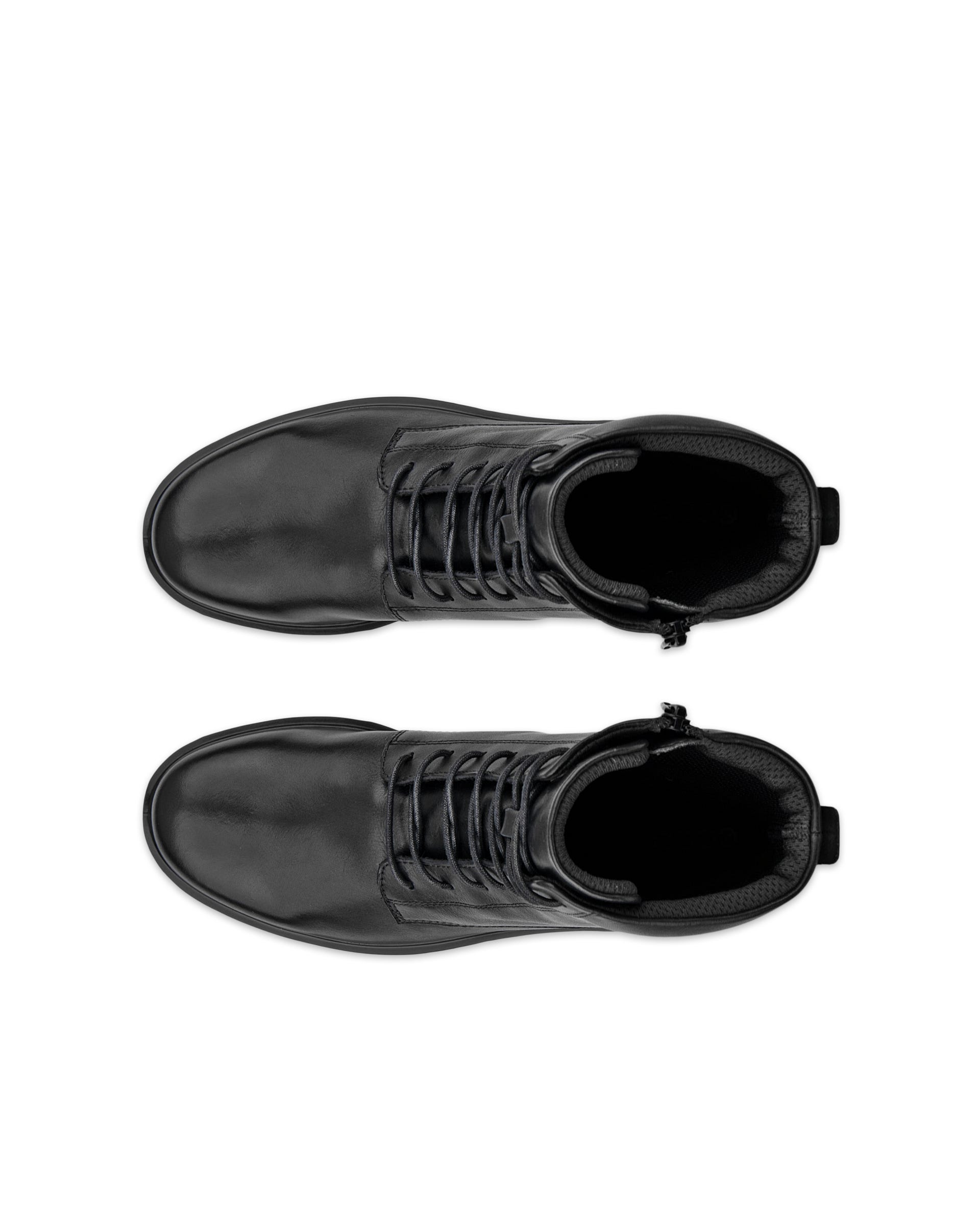 Women's ECCO® Metropole Vienna Leather Mid-Cut Lace-Up Boot - Black - Top left pair