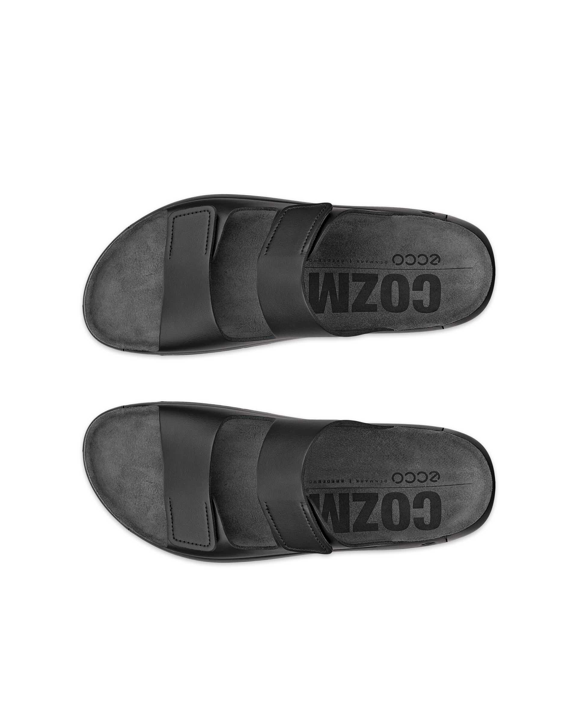 ECCO® Cozmo muške kožne sandale s dvjema trakama - Crna - Top left pair