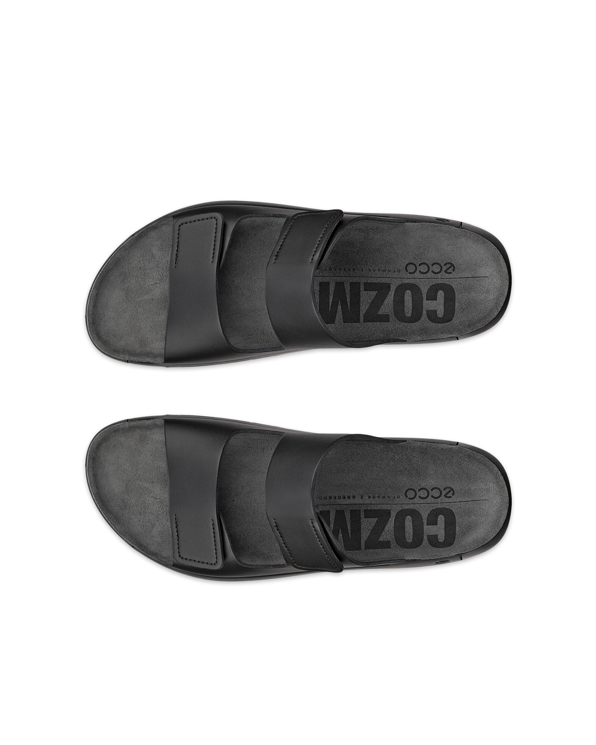 ECCO® Cozmo muške kožne sandale s dvjema trakama - Crna - Top left pair