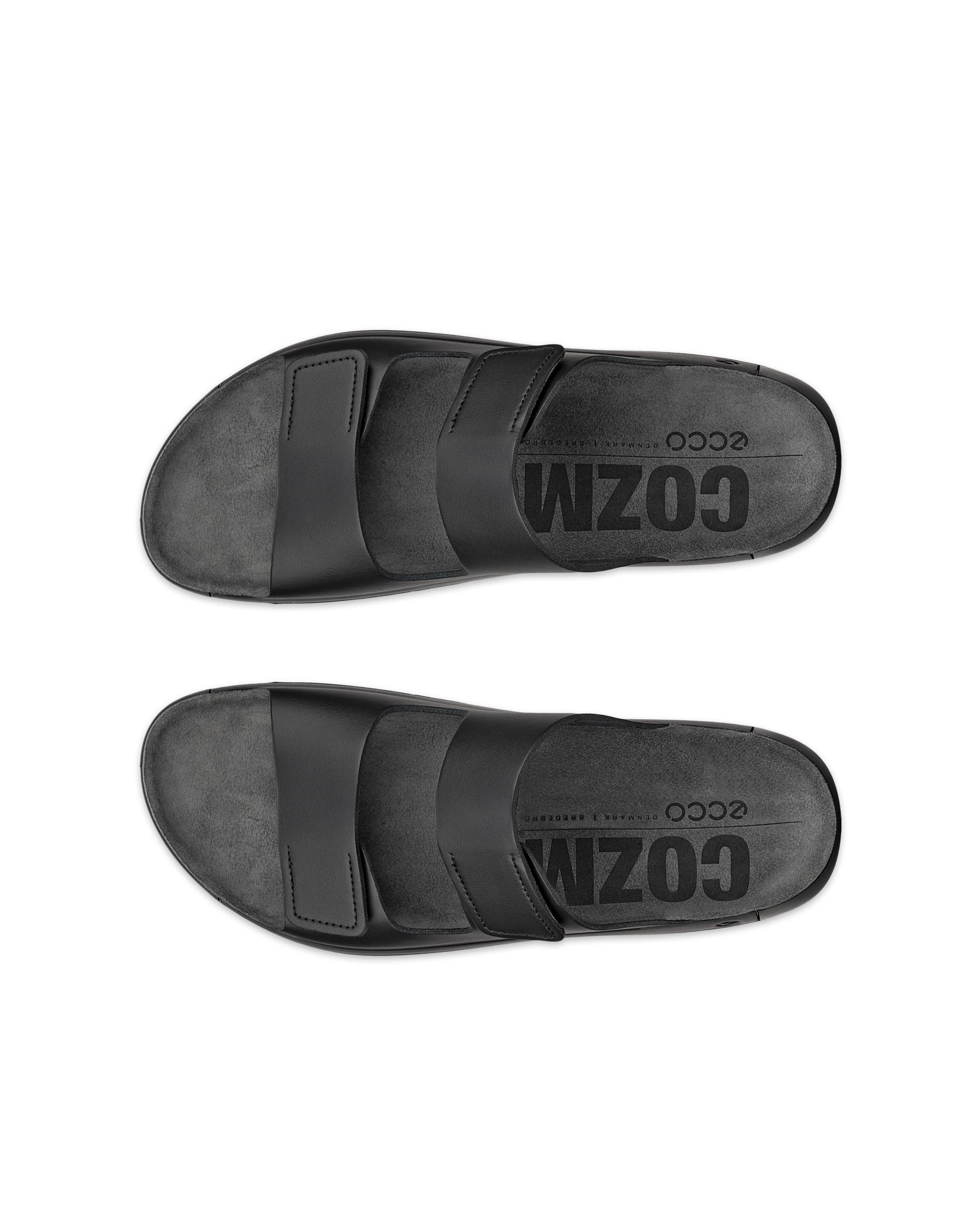 ECCO® Cozmo muške kožne sandale s dvjema trakama - Crna - Top left pair