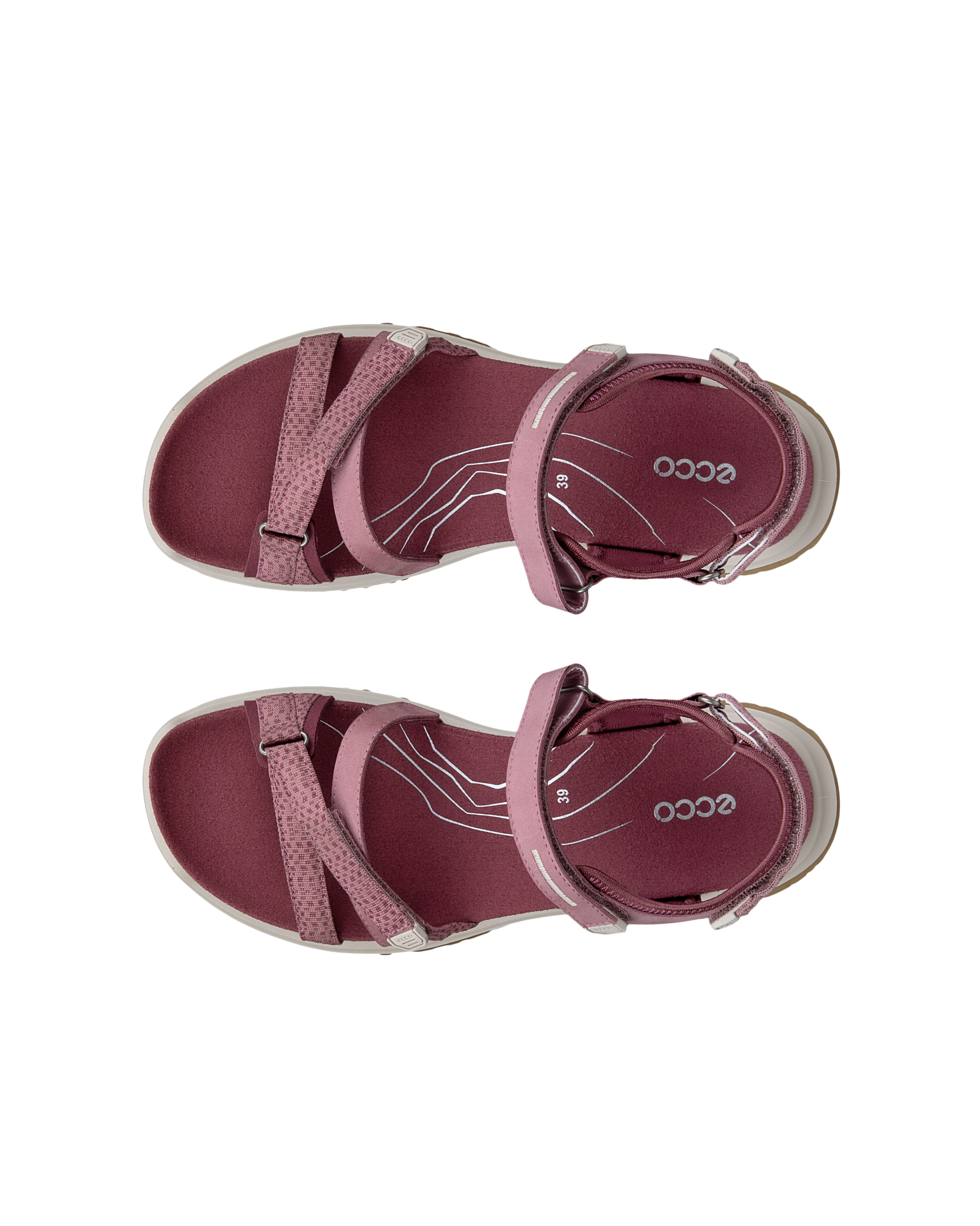 Dámske nubukové sandále 2 remienky ECCO® OFFROAD ROAM - Ružová - Top left pair