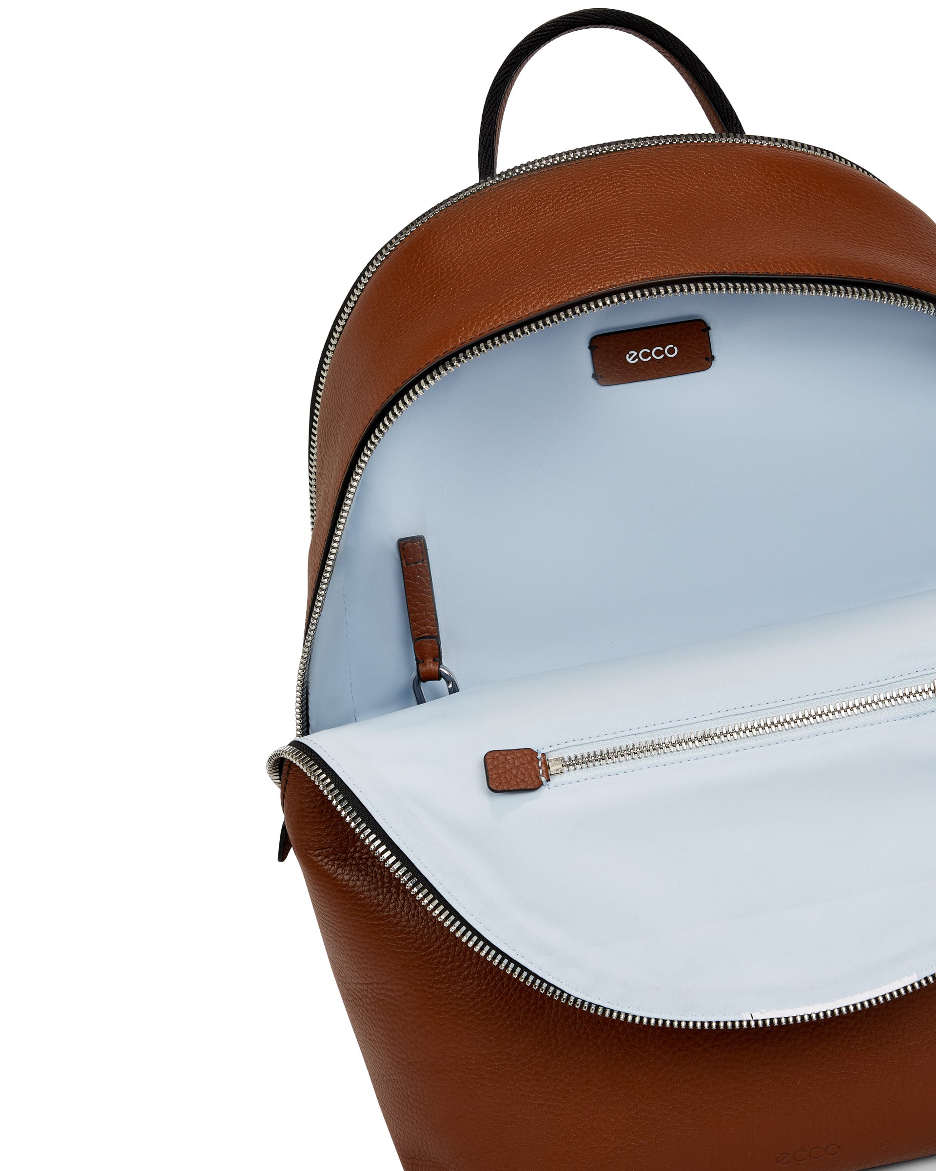 ECCO Round Pack Large Pebbled レザーバックパック | ブラウン