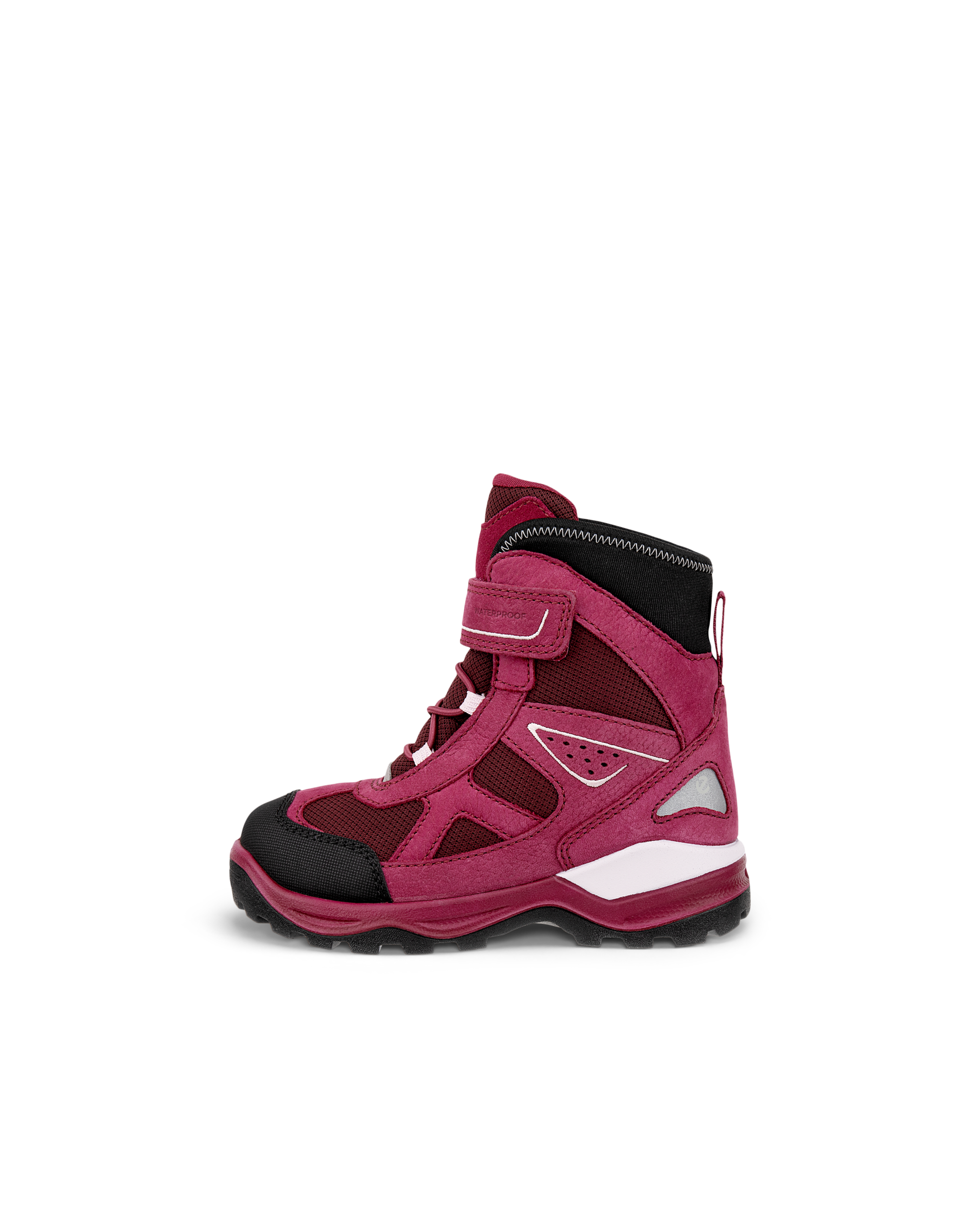 Kids' ECCO® Snow Mountain Nubuck Waterproof Winter Boot - Red - Outside