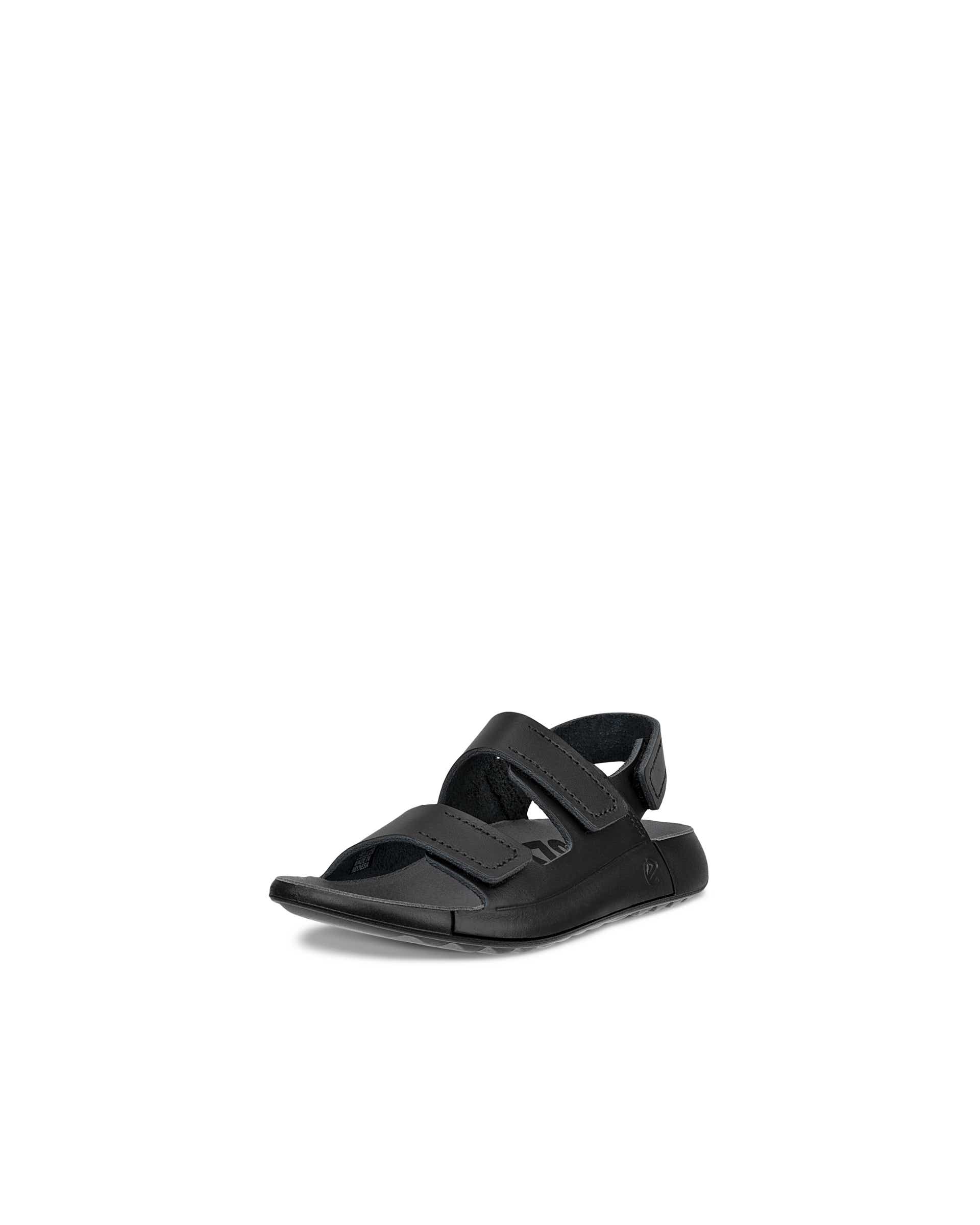 Kids' ECCO® Cozmo Leather Two Strap Sandal - Black - Main