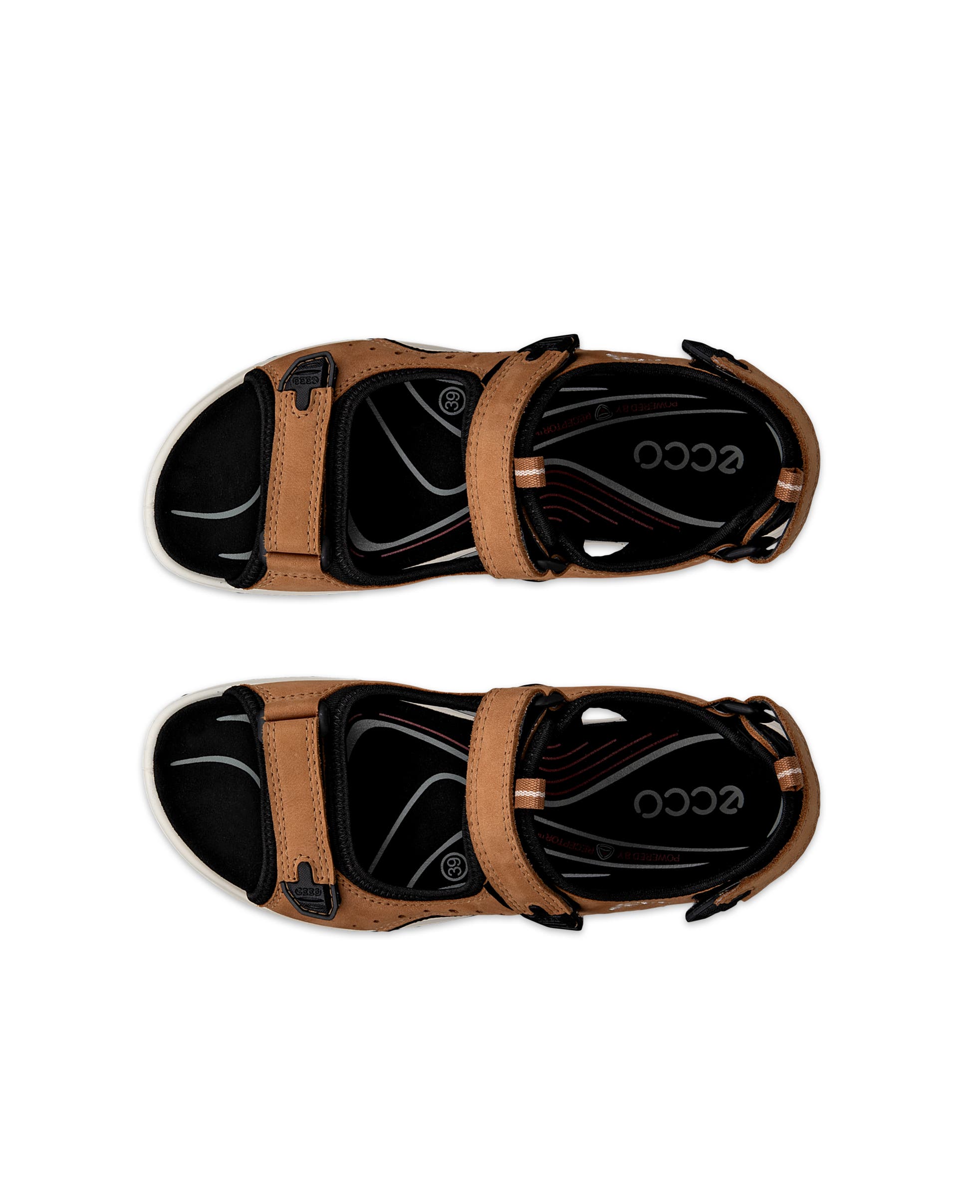 ECCO® Offroad Damen Trekkingsandale aus Nubukleder - Braun - Top left pair