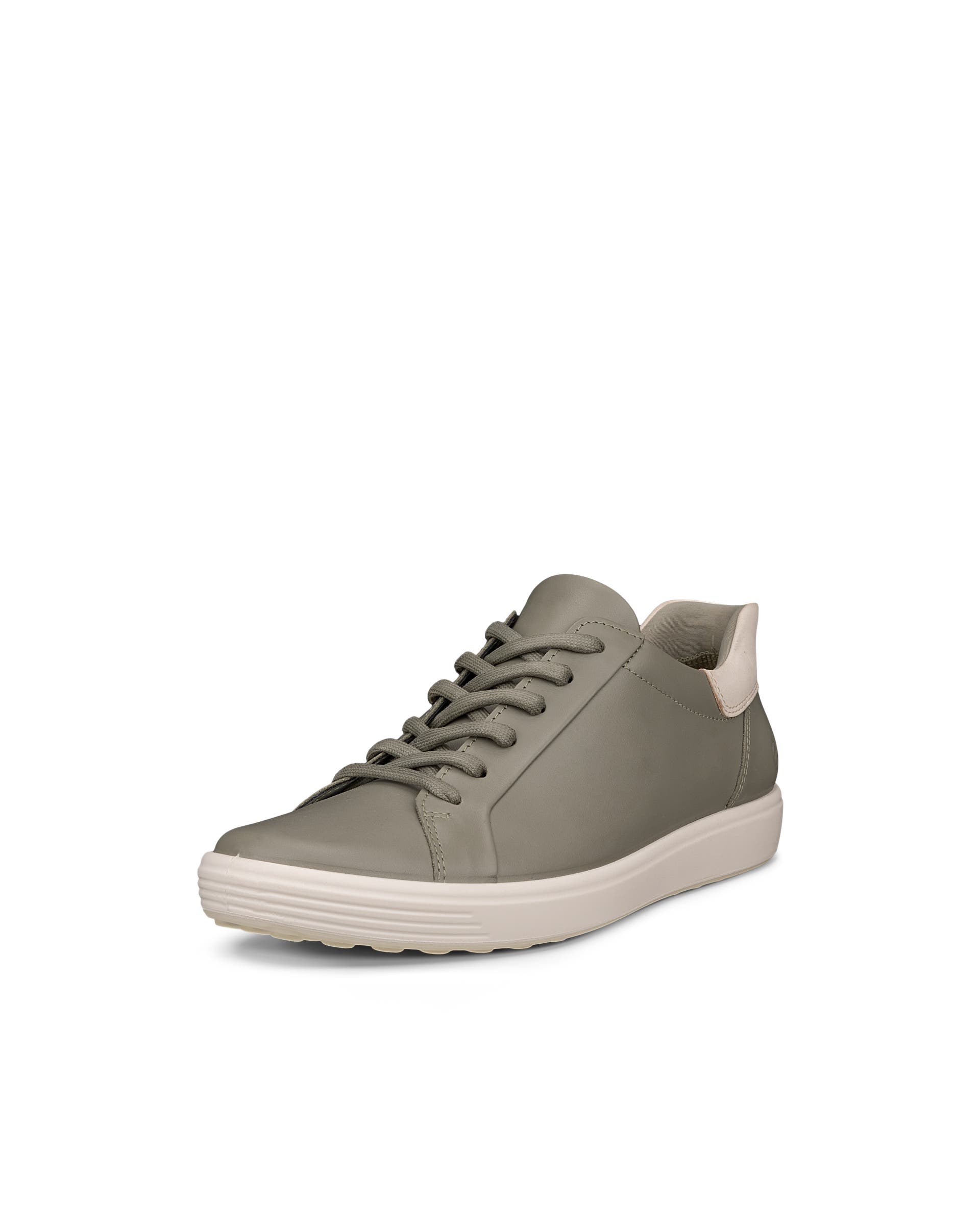 Women's ECCO® SOFT 7 Leather Trainer - Green - Main