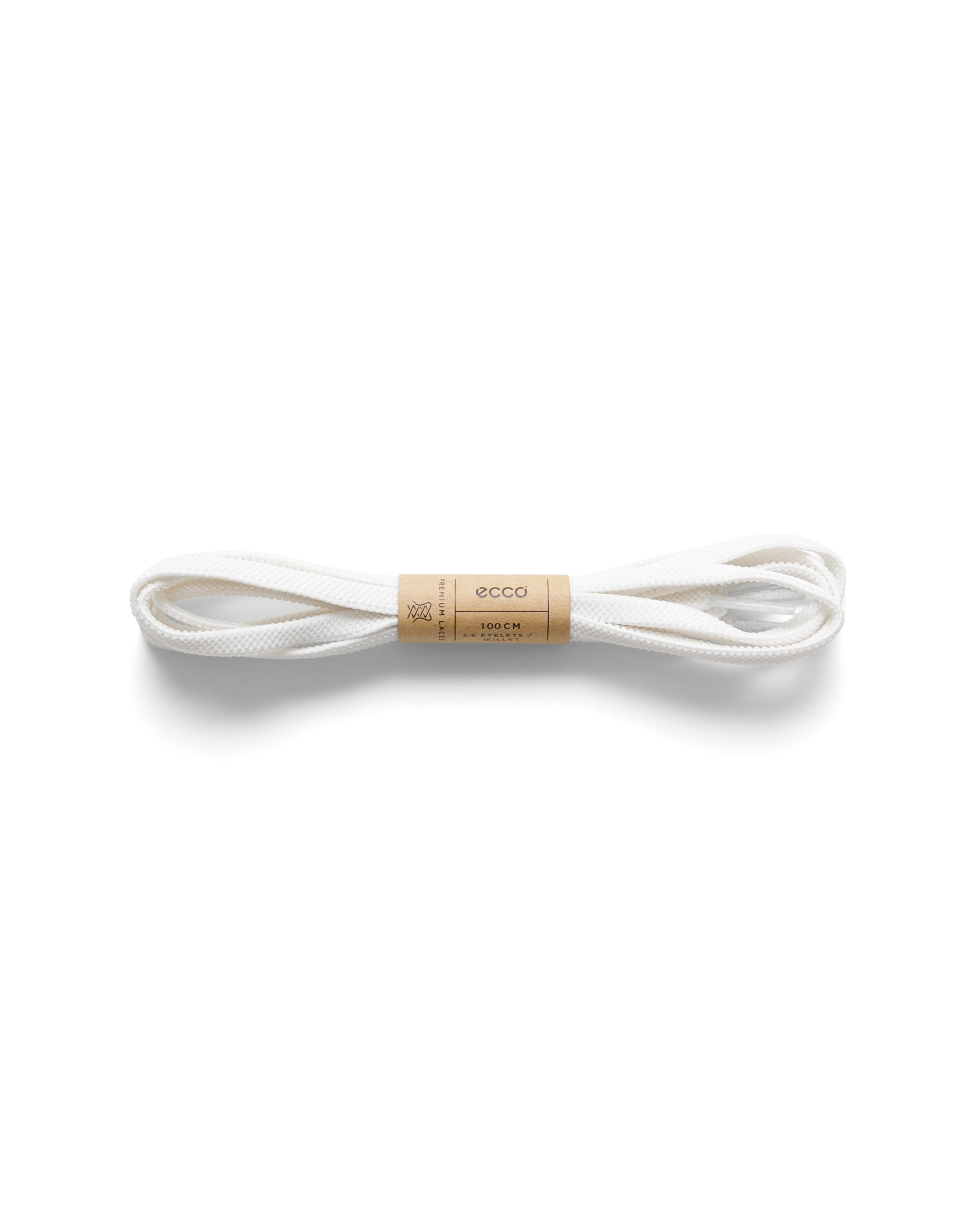ECCO Elastic Flat Laces — White