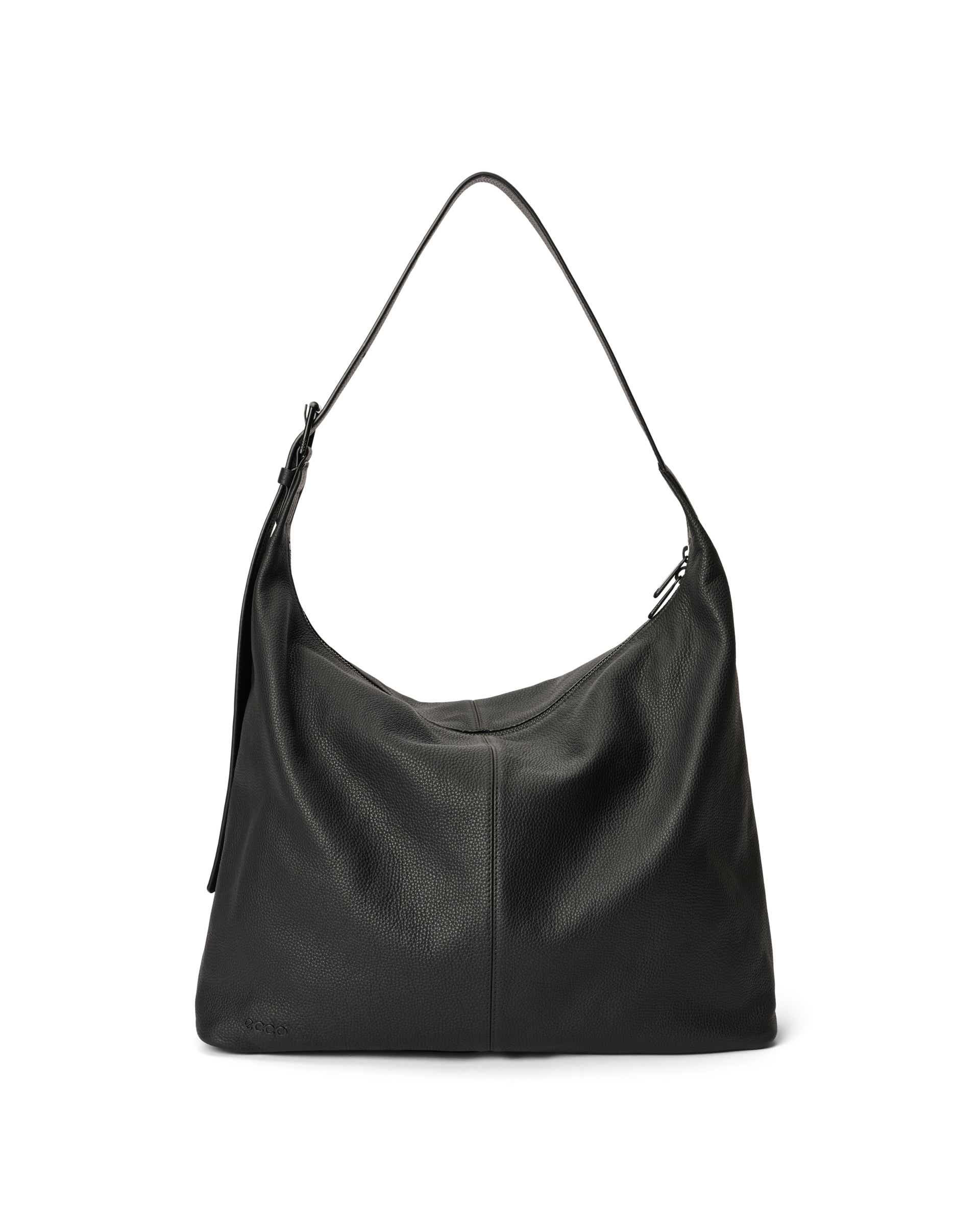 ECCO® Soft Pebbled Leather Large Hobo Bag Black