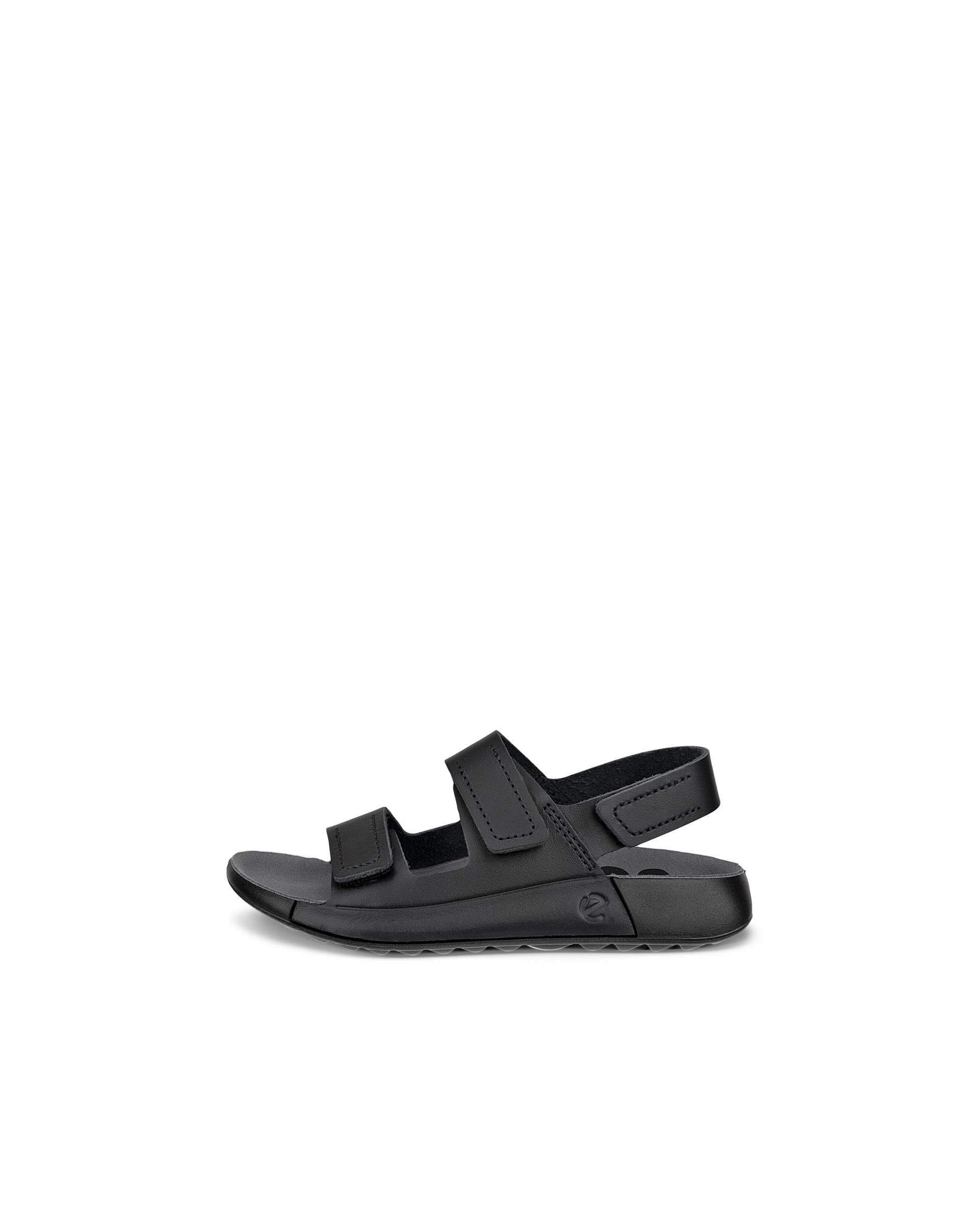 Kids' ECCO® Cozmo Leather Two Strap Sandal - Black - Outside