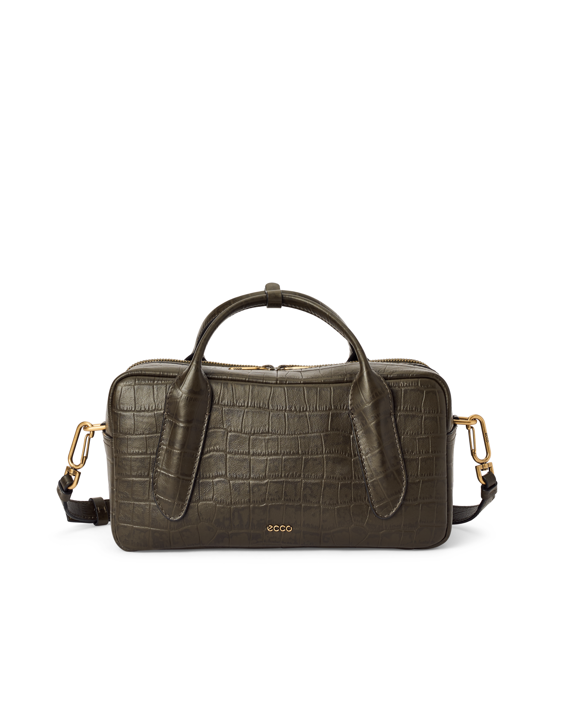 ECCO Bowling Bag M - Damen Bowlingtasche aus Leder - Grün